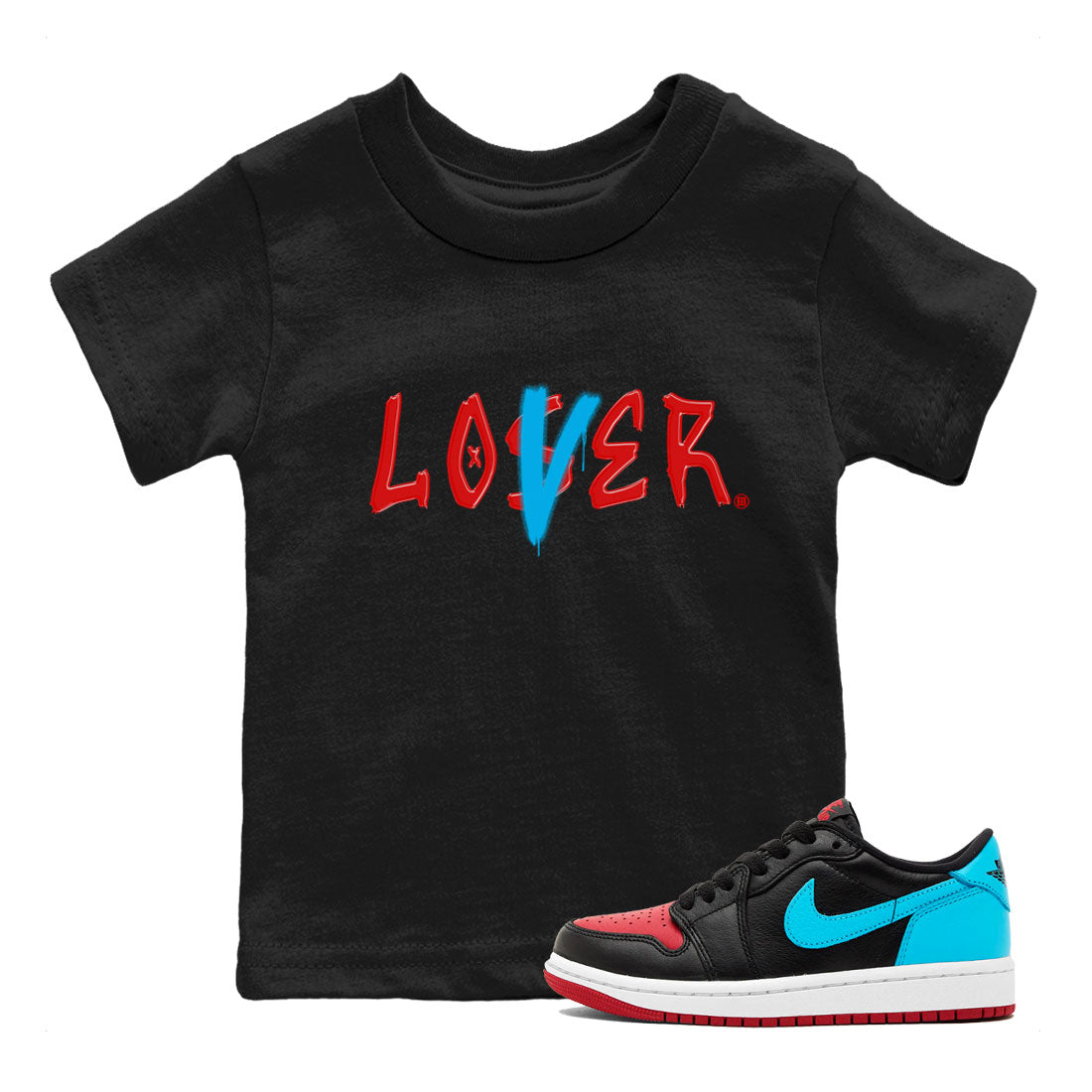 Loser Lover Kids Tops - Air Jordan 1 UNC to Chicago