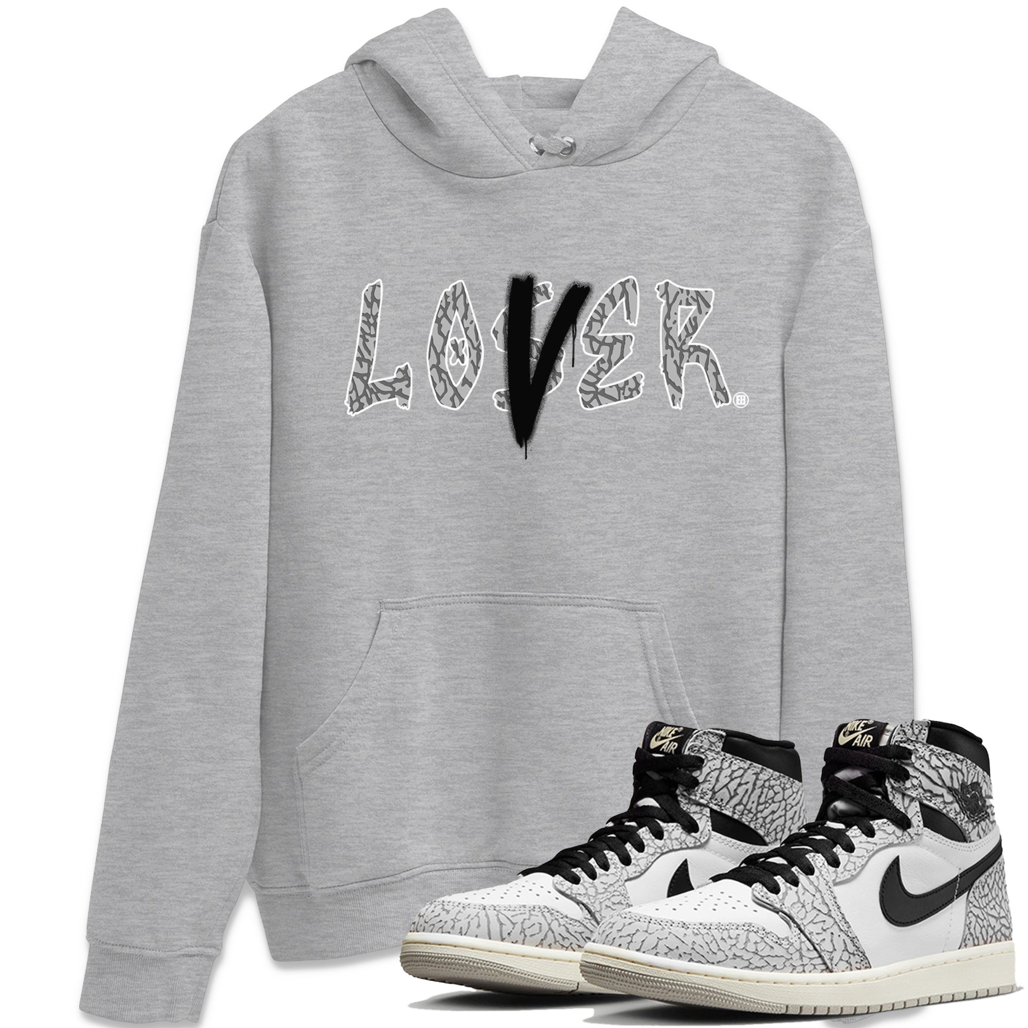 Loser Lover Unisex Tops - Air Jordan 1 White Cement