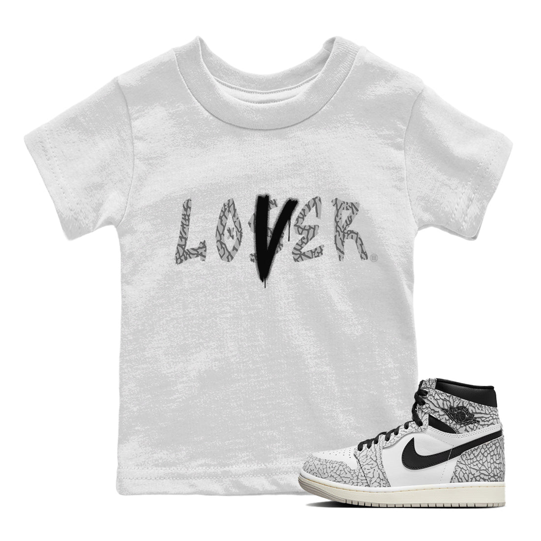 Loser Lover Kids Tops - Air Jordan 1 White Cement