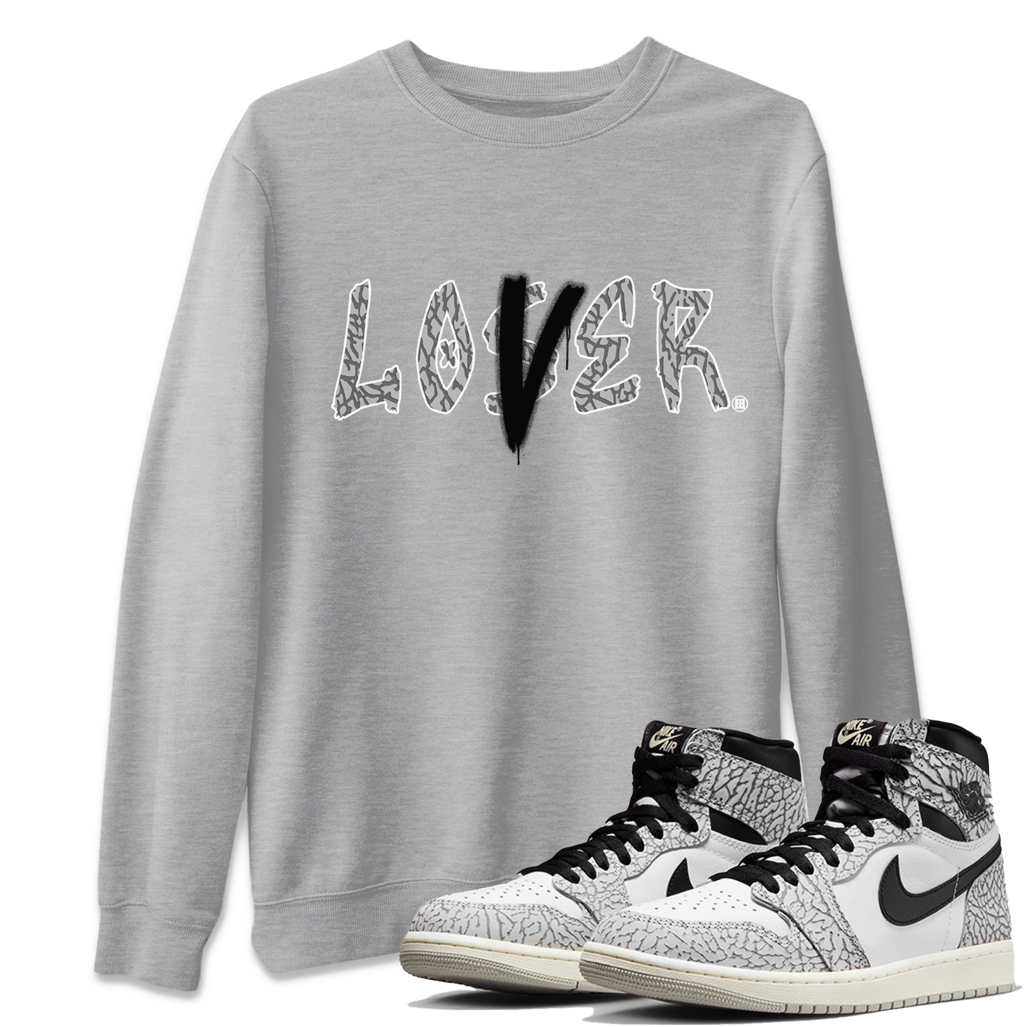 Loser Lover Unisex Tops - Air Jordan 1 White Cement