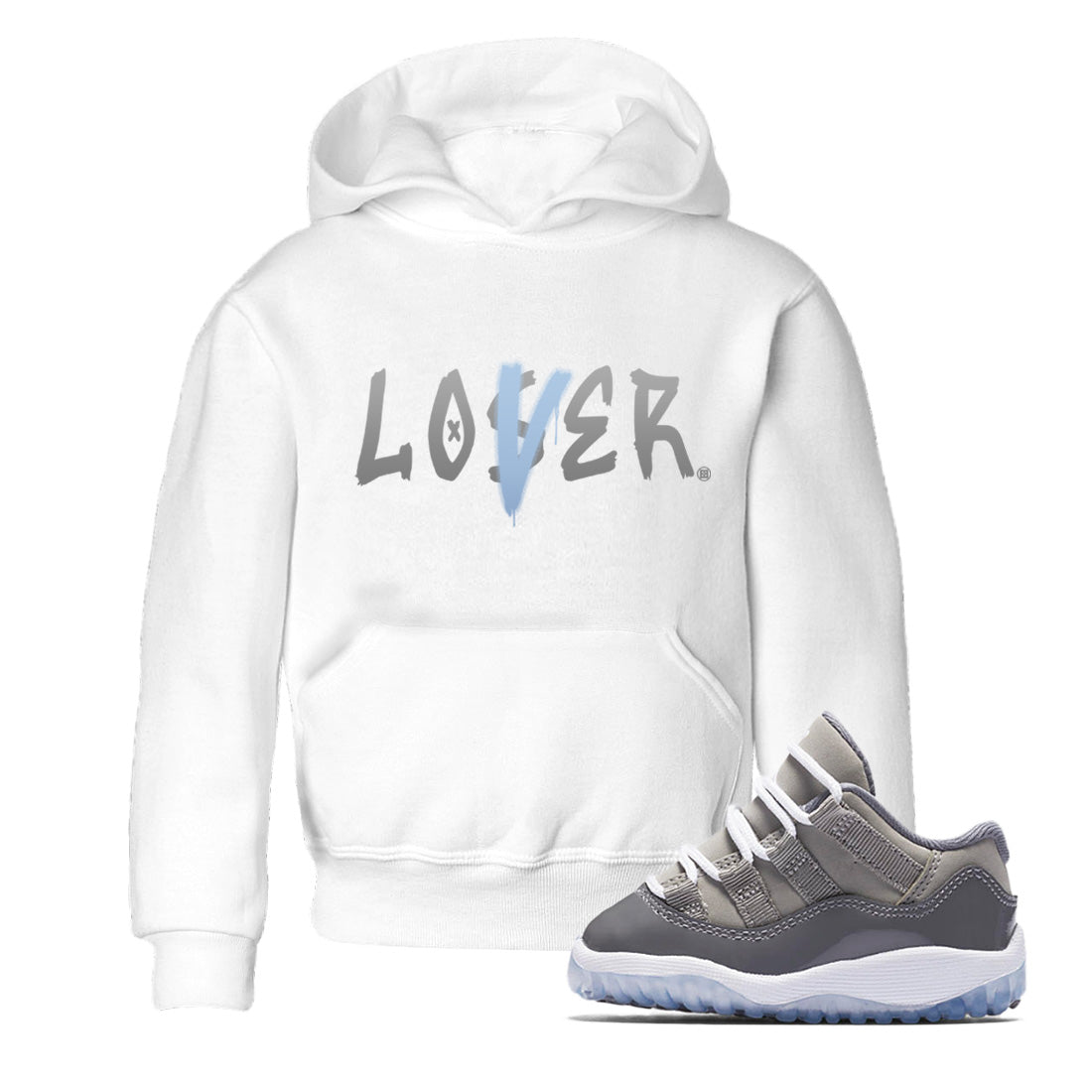 Loser Lover Kids Tops - Air Jordan 11 Cool Grey Kids