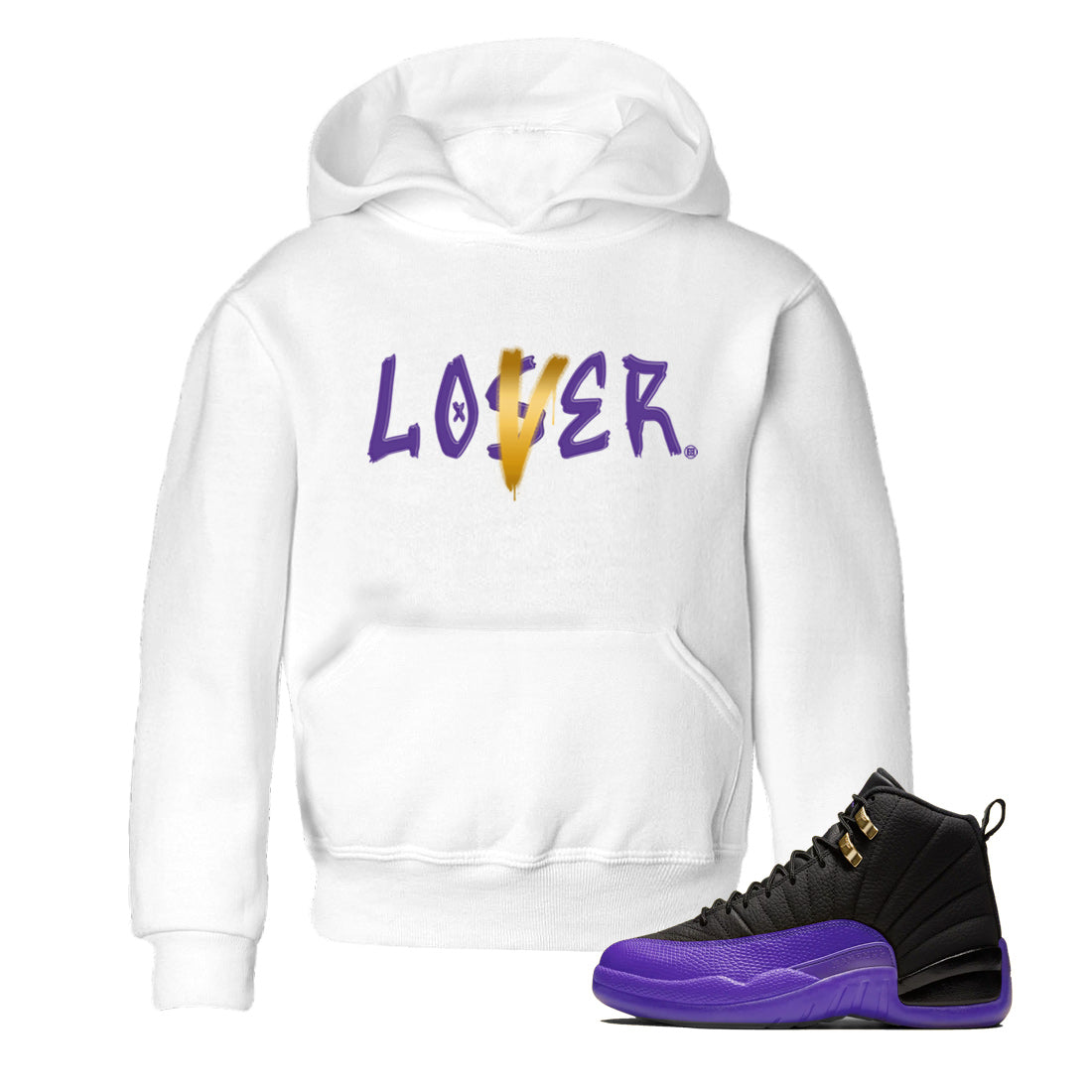 Loser Lover Kids Tops - Air Jordan 12 Field Purple