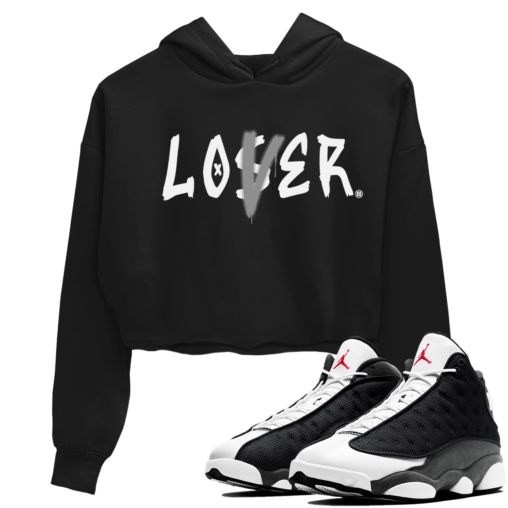 Loser Lover Women's Tops - Air Jordan 13 Black Flint