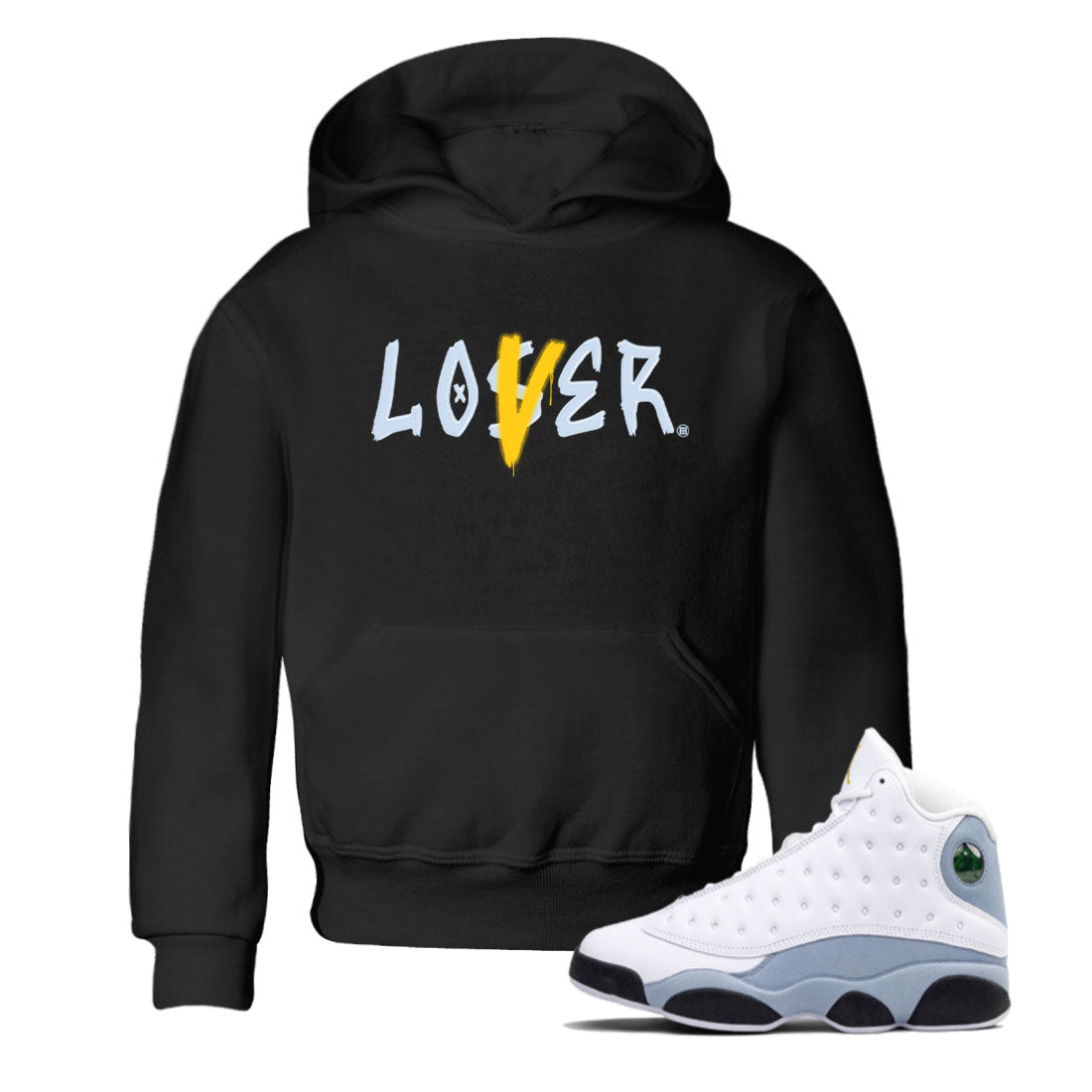 Loser Lover snkmatch Tees Kids - Air Jordan 13 Blue Grey