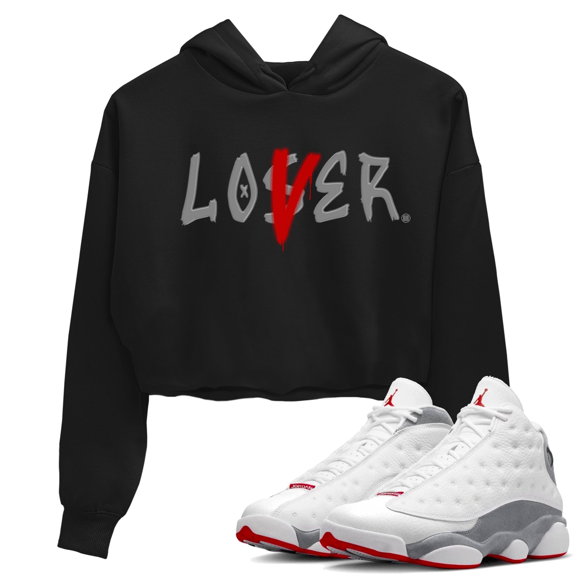 Loser Lover Women's Tops - Air Jordan 13 Wolf Grey