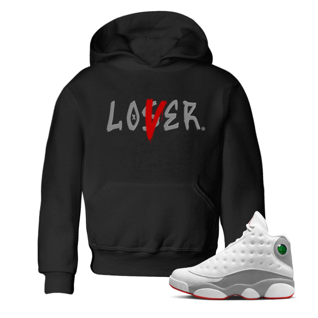Loser Lover Kids Tops - Air Jordan 13 Wolf Grey