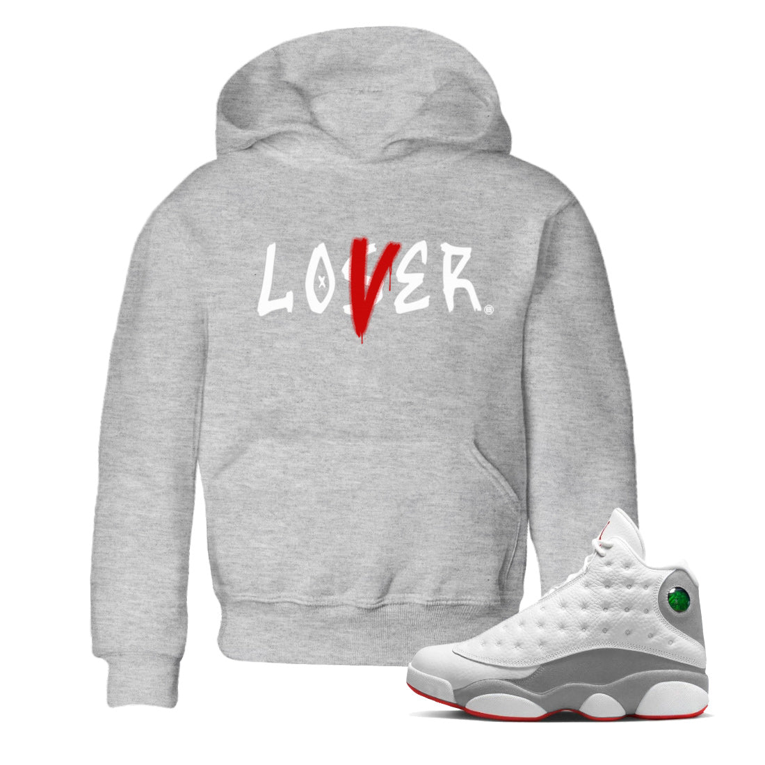 Loser Lover Kids Tops - Air Jordan 13 Wolf Grey