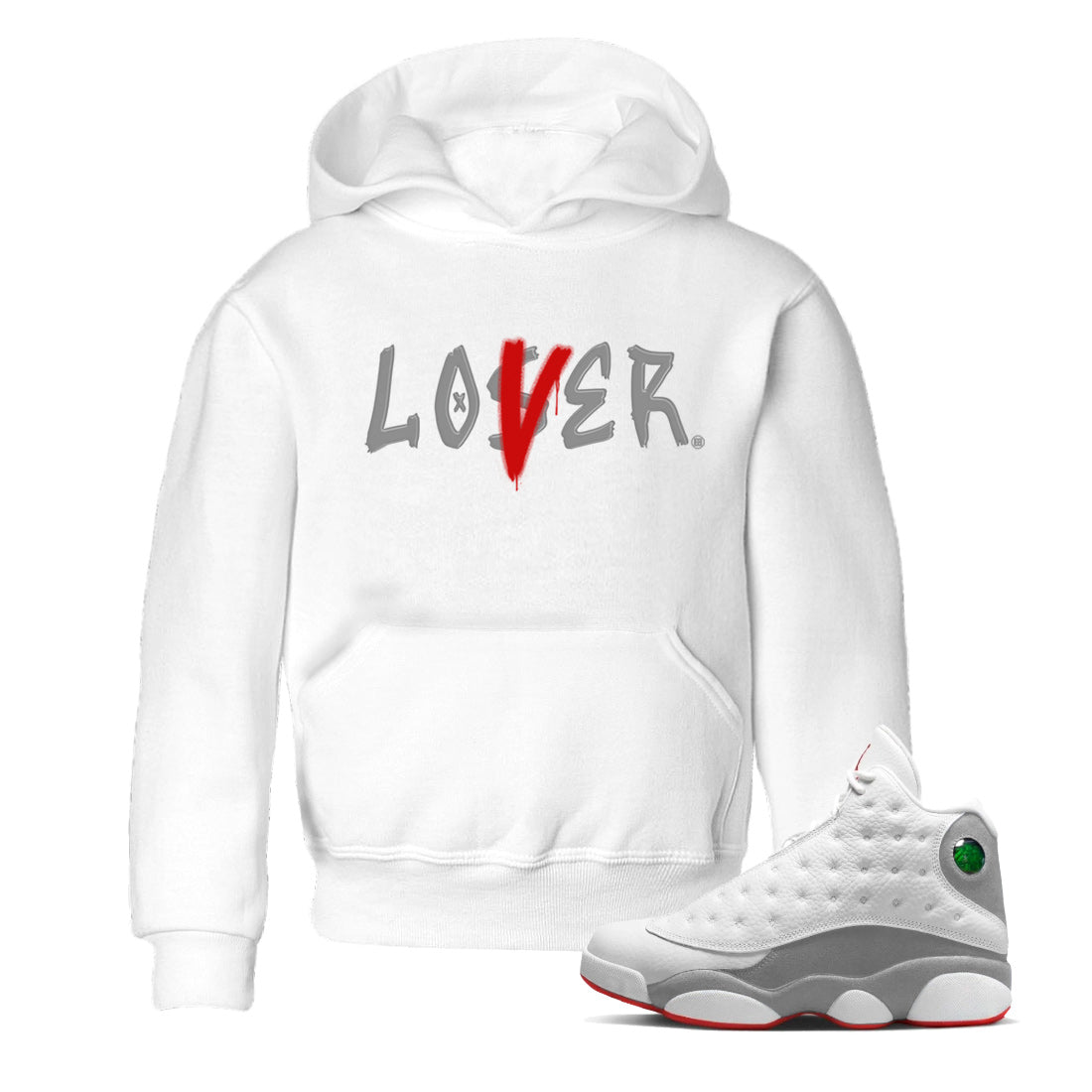 Loser Lover Kids Tops - Air Jordan 13 Wolf Grey
