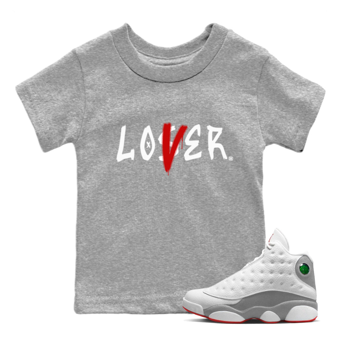 Loser Lover Kids Tops - Air Jordan 13 Wolf Grey