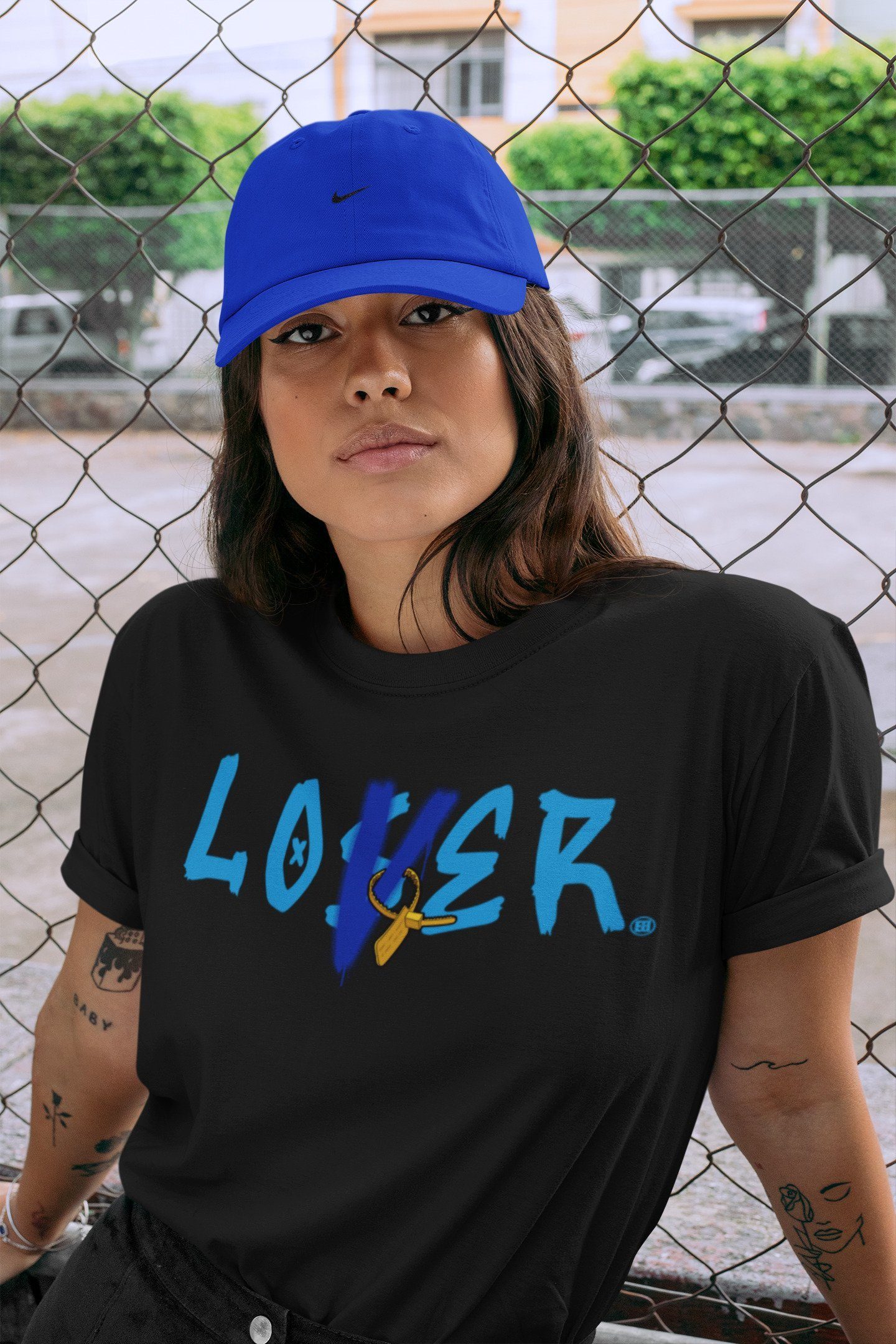 Loser Lover Unisex Tops - Air Jordan 2 OFF-WHITE Black Blue