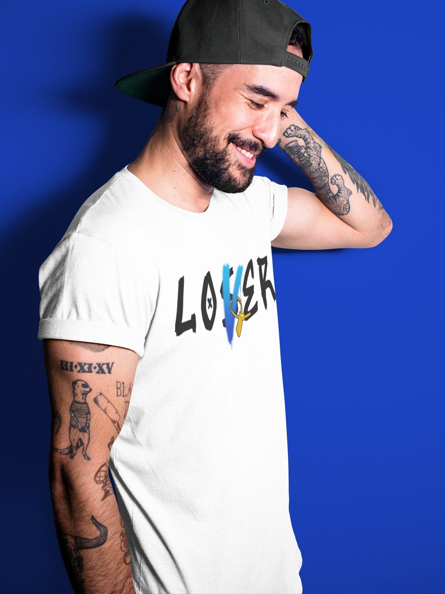 Loser Lover Unisex Tops - Air Jordan 2 OFF-WHITE Black Blue