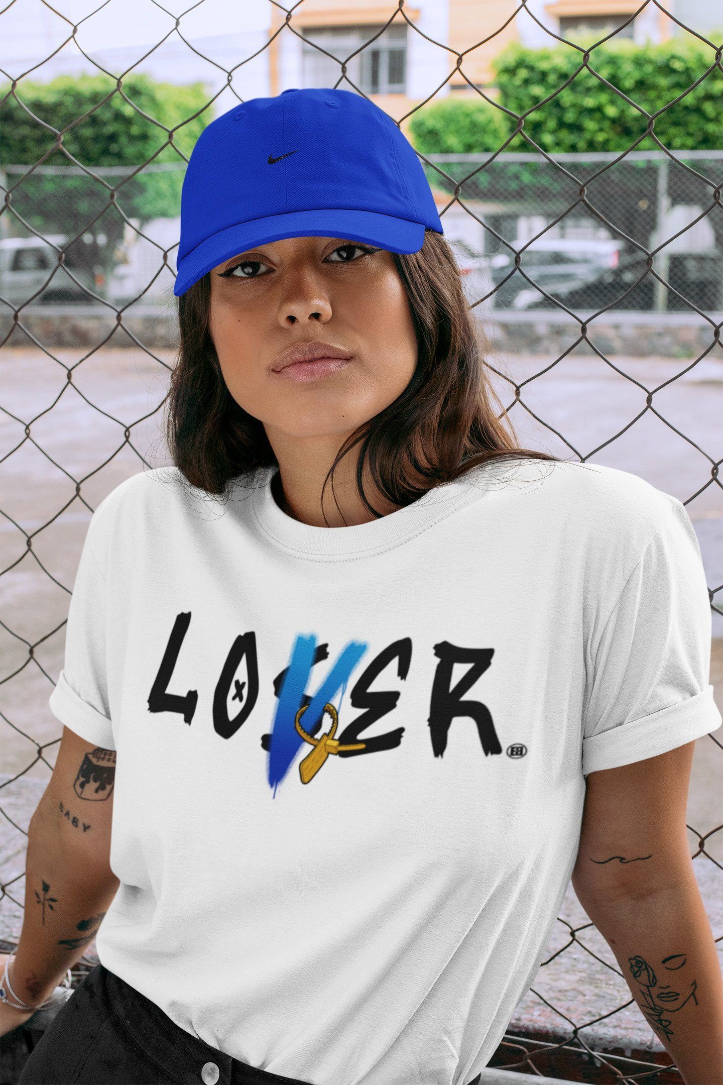 Loser Lover Unisex Tops - Air Jordan 2 OFF-WHITE Black Blue