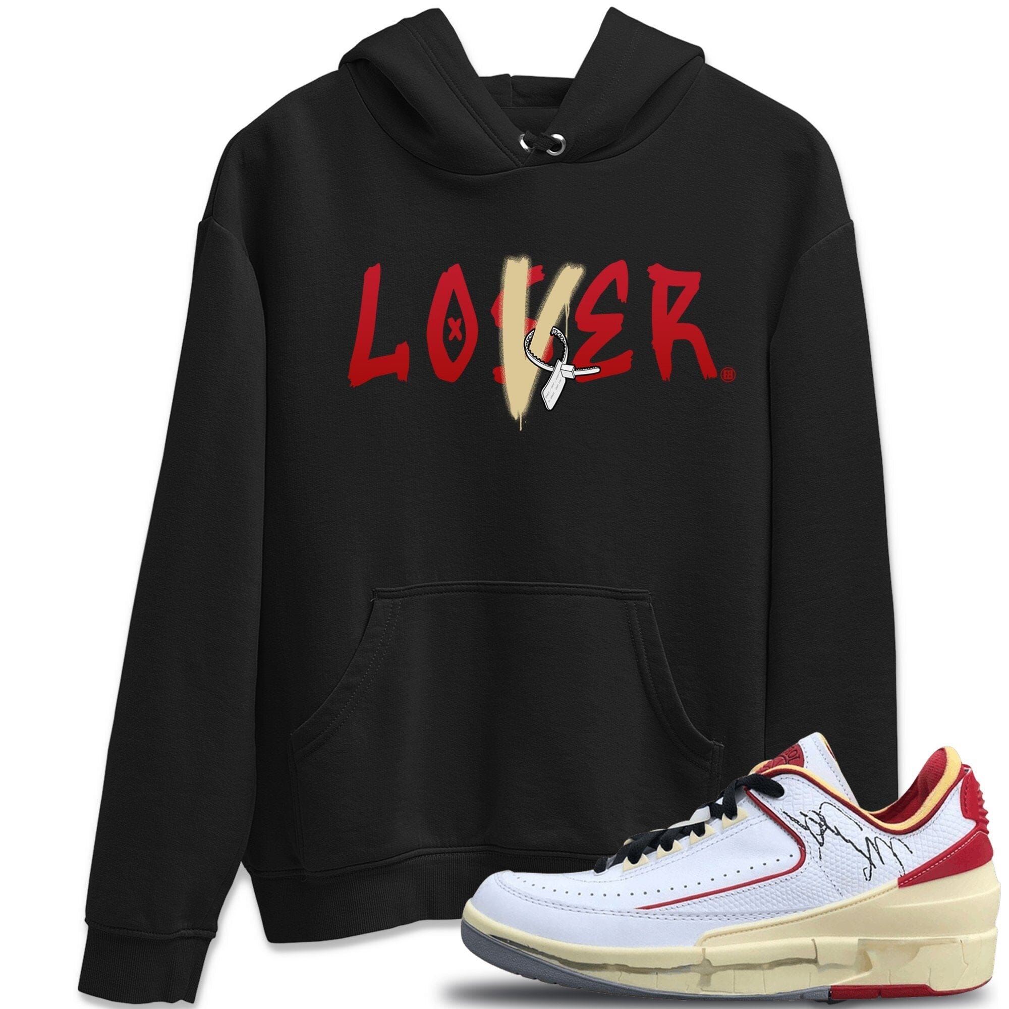 Loser Lover Unisex Tops - Air Jordan 2 OFF-WHITE Varsity Red