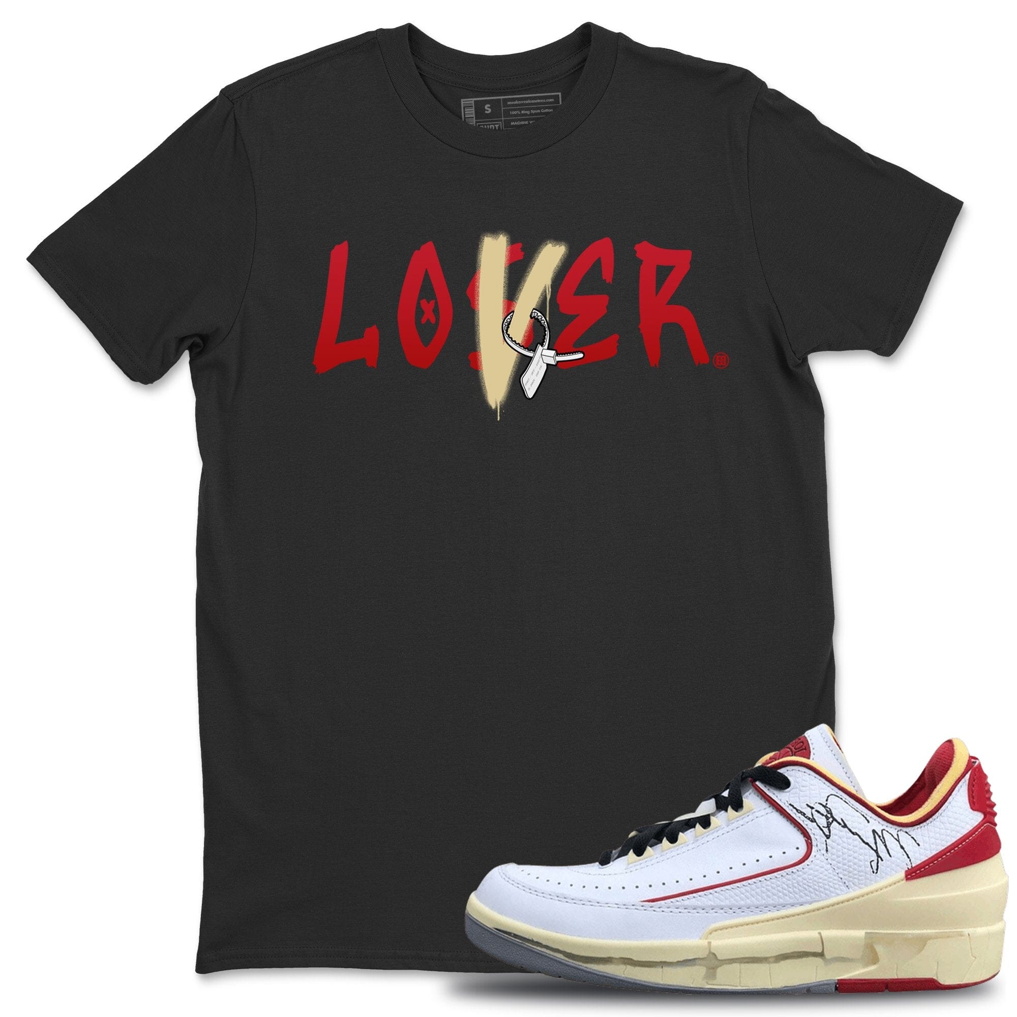 Loser Lover Unisex Tops - Air Jordan 2 OFF-WHITE Varsity Red