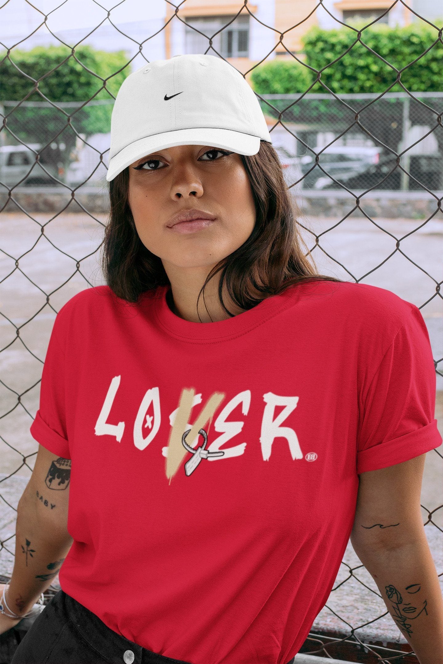 Loser Lover Unisex Tops - Air Jordan 2 OFF-WHITE Varsity Red