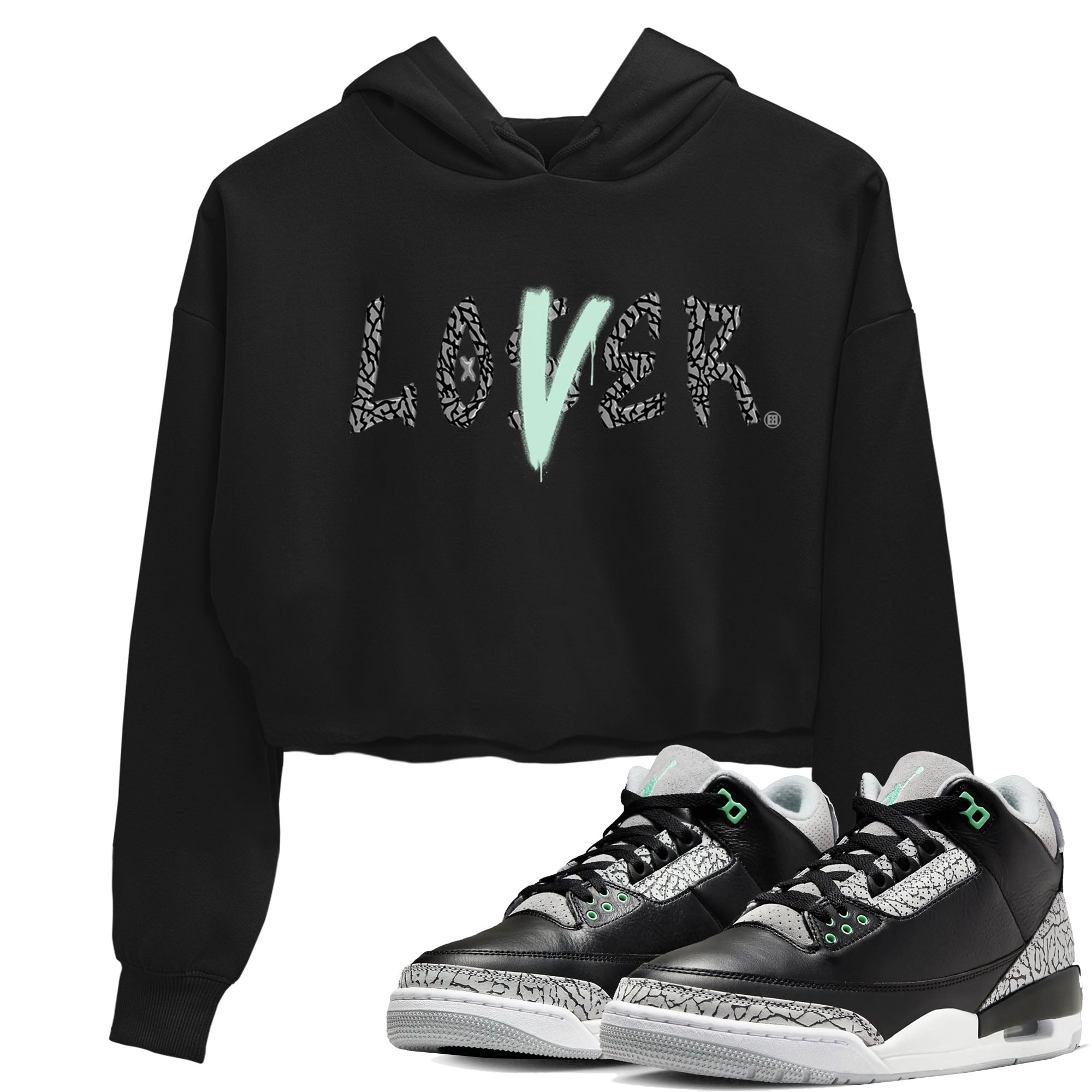 Loser Lover snkmatch Women's Top - Air Jordan 3 Green Glow