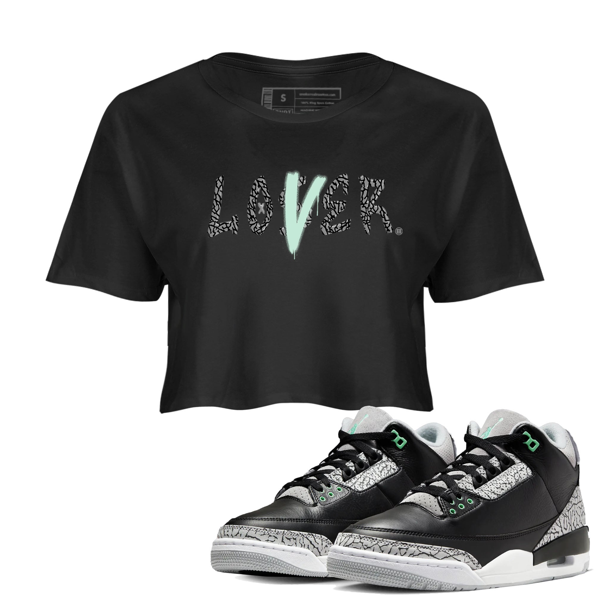 Loser Lover snkmatch Women's Top - Air Jordan 3 Green Glow
