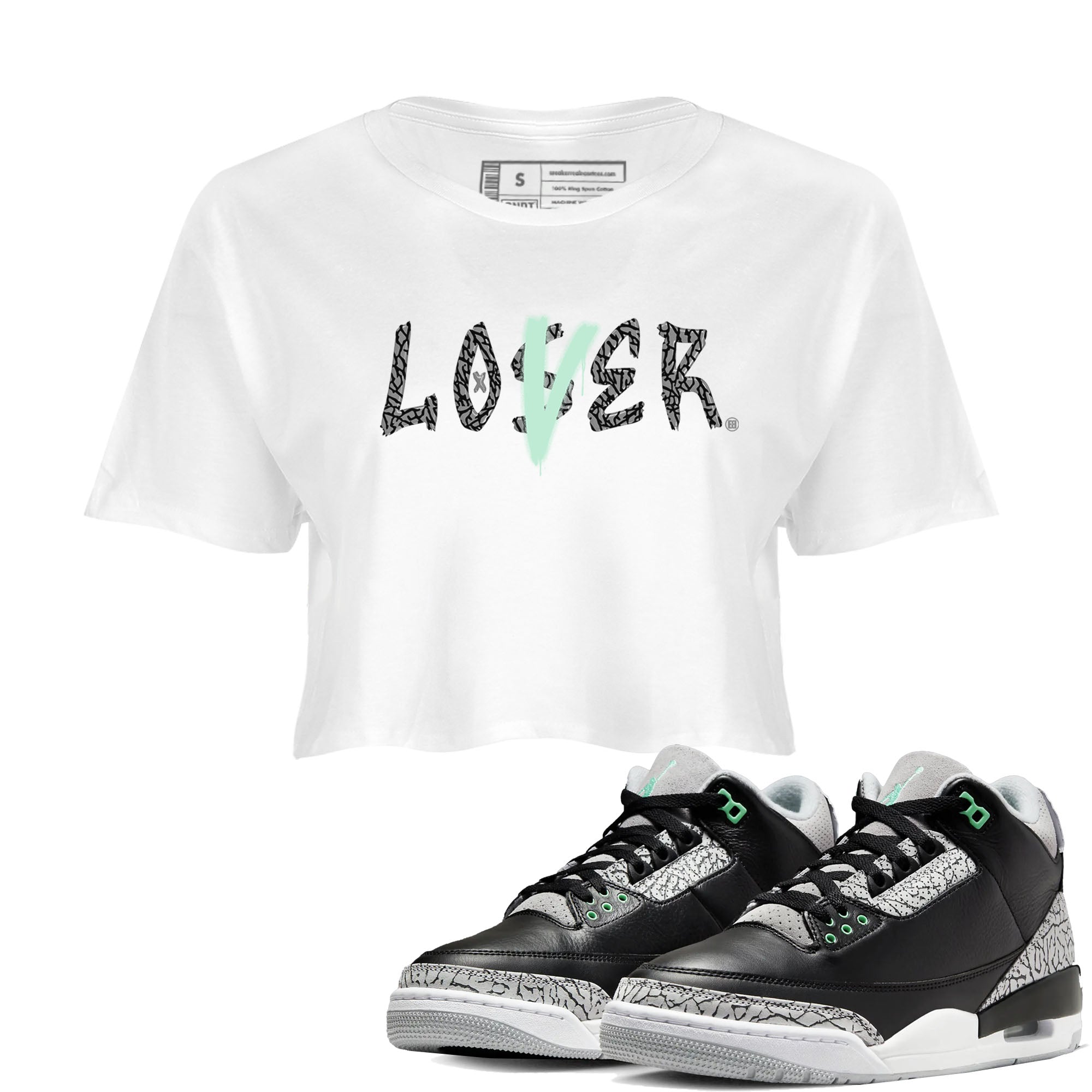 Loser Lover snkmatch Women's Top - Air Jordan 3 Green Glow