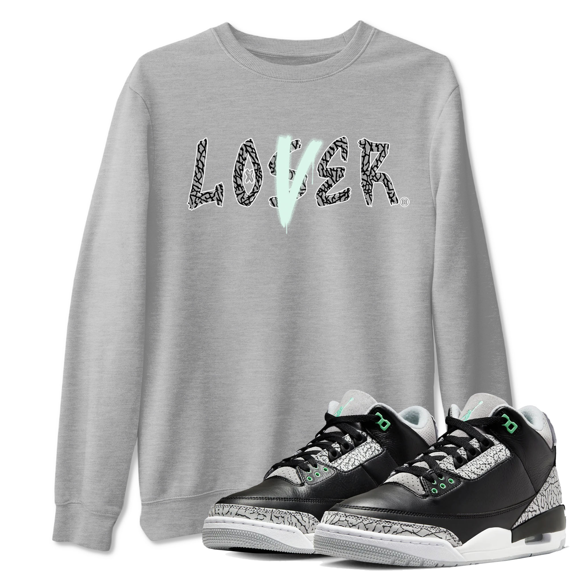 Loser Lover snkmatch Tees - Air Jordan 3 Green Glow