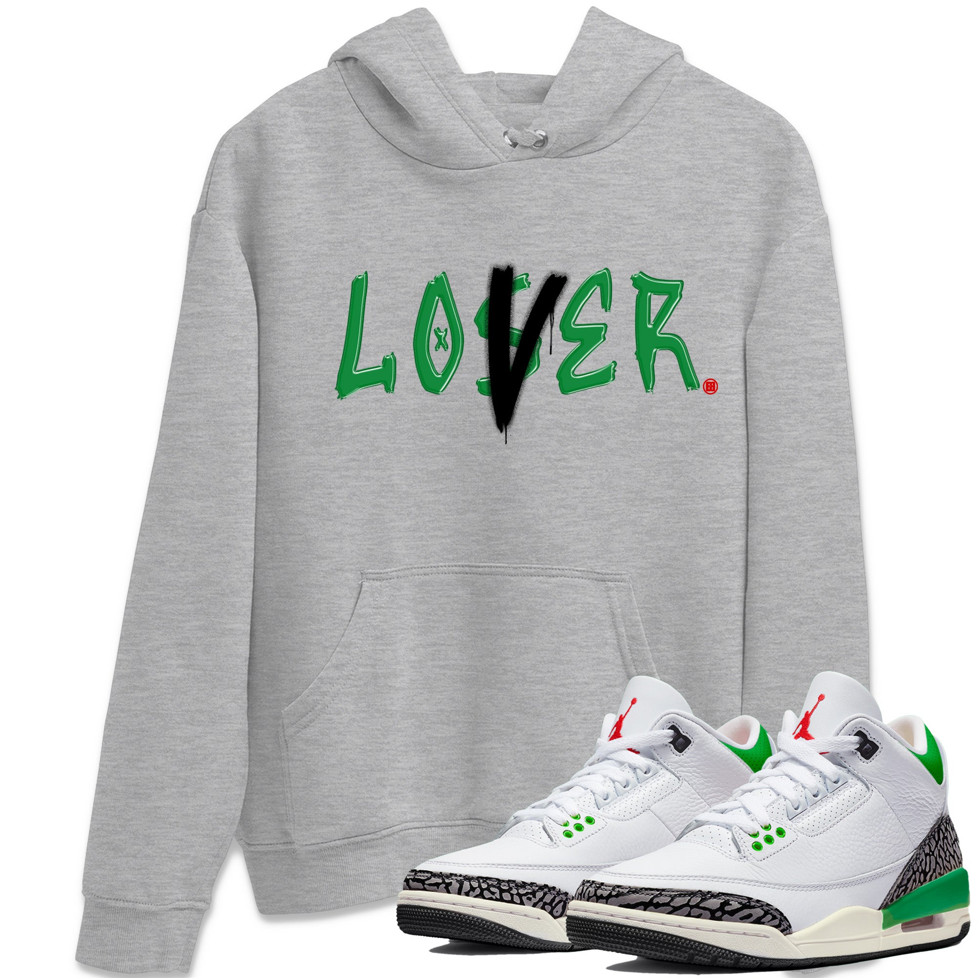 Loser Lover Unisex Tops - Air Jordan 3 Lucky Green