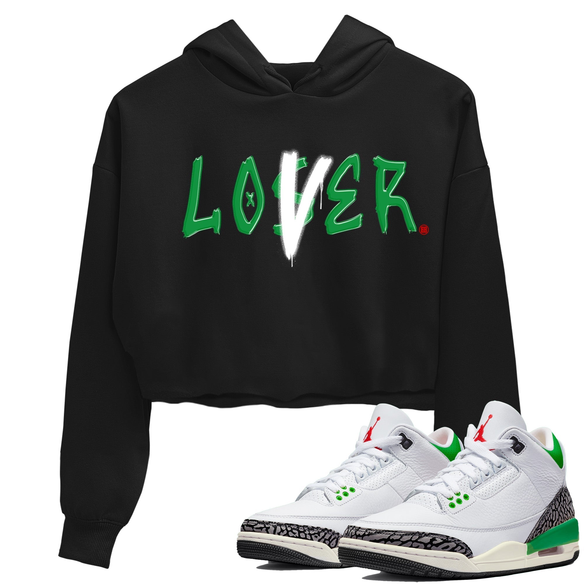 Loser Lover Women's Tops - Air Jordan 3 Lucky Green