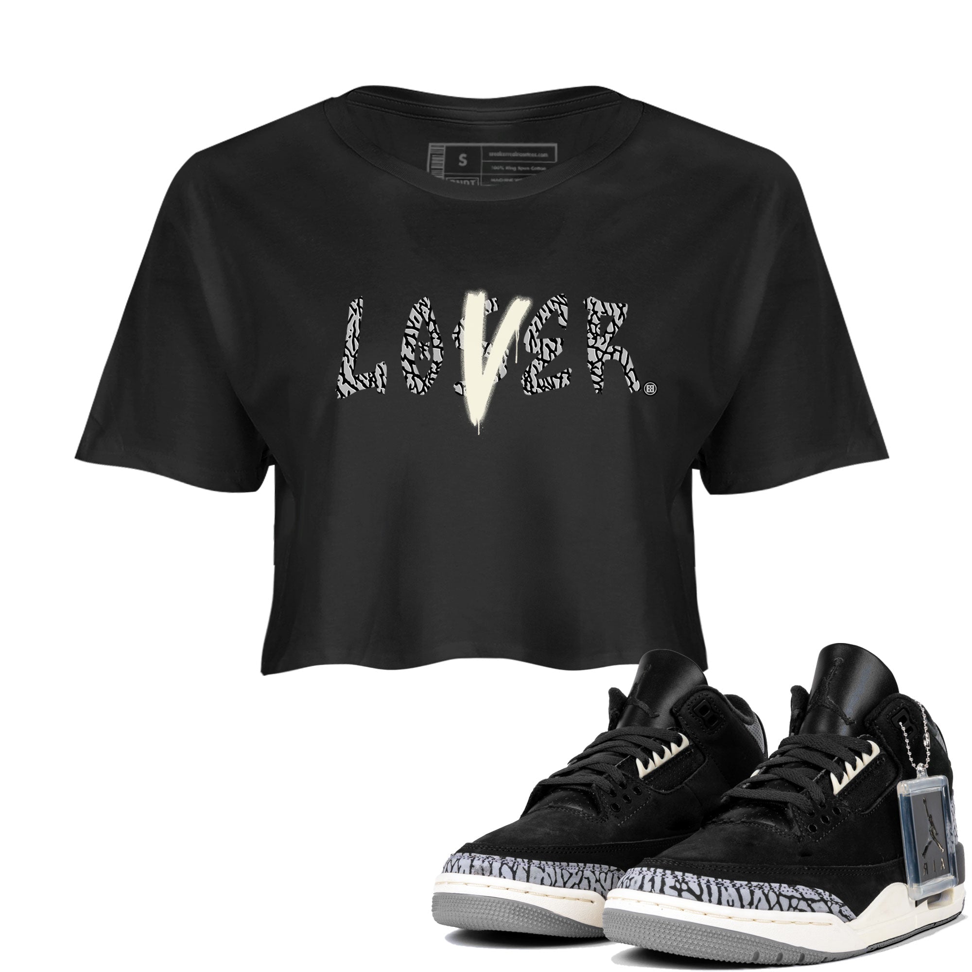 Loser Lover snkmatch Women's Top - Air Jordan 3 Off Noir