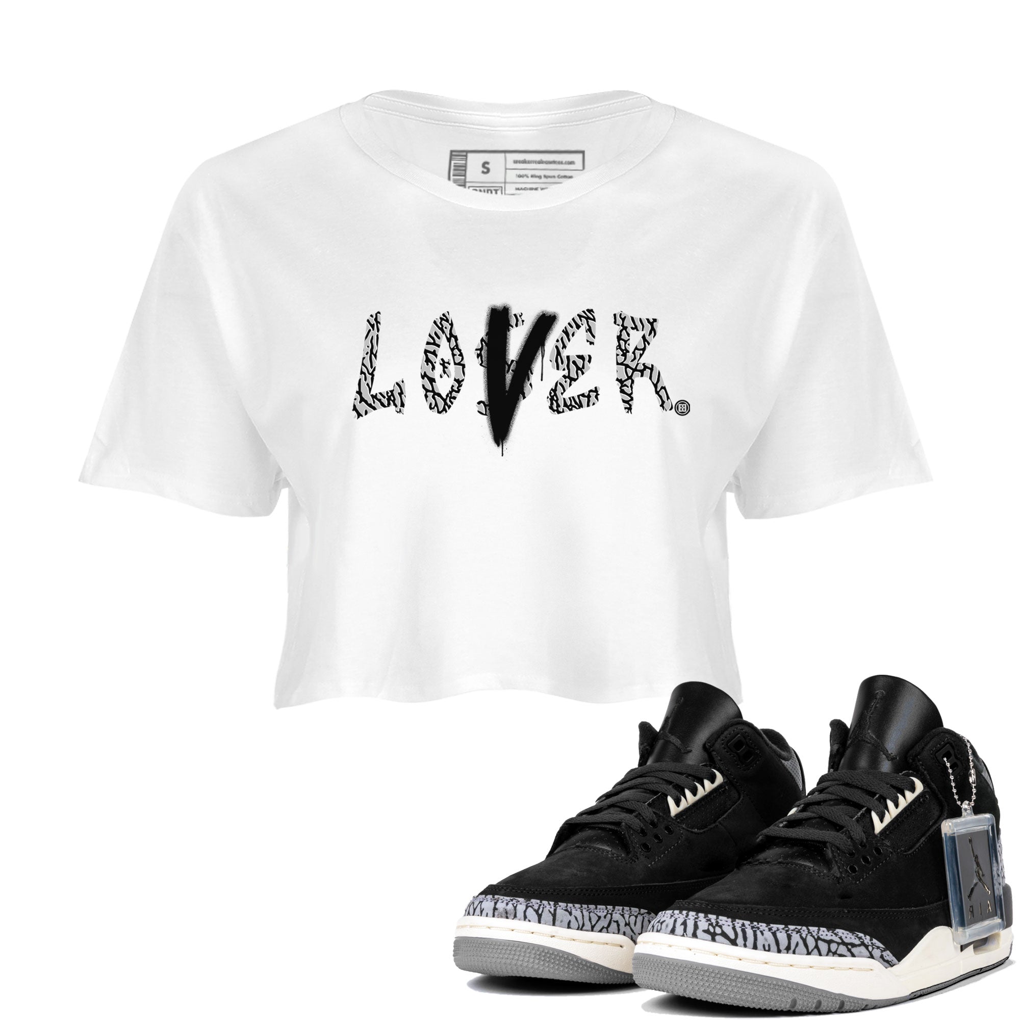 Loser Lover snkmatch Women's Top - Air Jordan 3 Off Noir