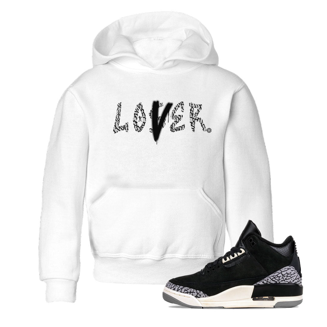 Loser Lover snkmatch Tee Kids - Air Jordan 3 Off Noir