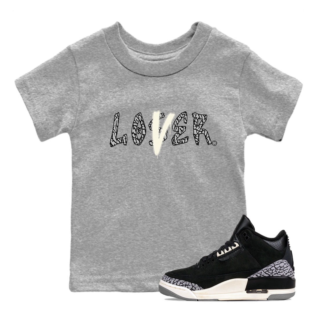 Loser Lover snkmatch Tee Kids - Air Jordan 3 Off Noir