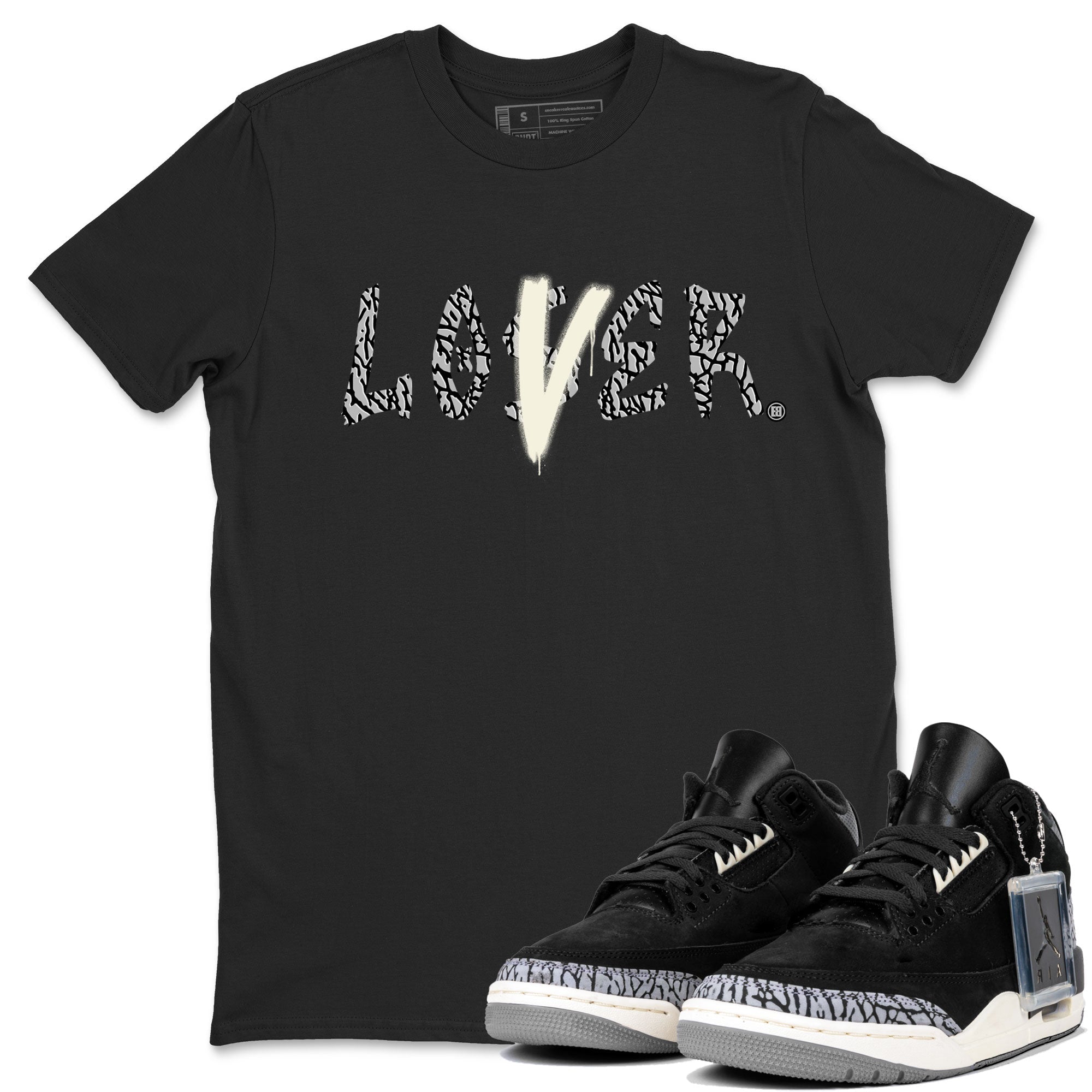 Loser Lover snkmatch Tee - Air Jordan 3 Off Noir