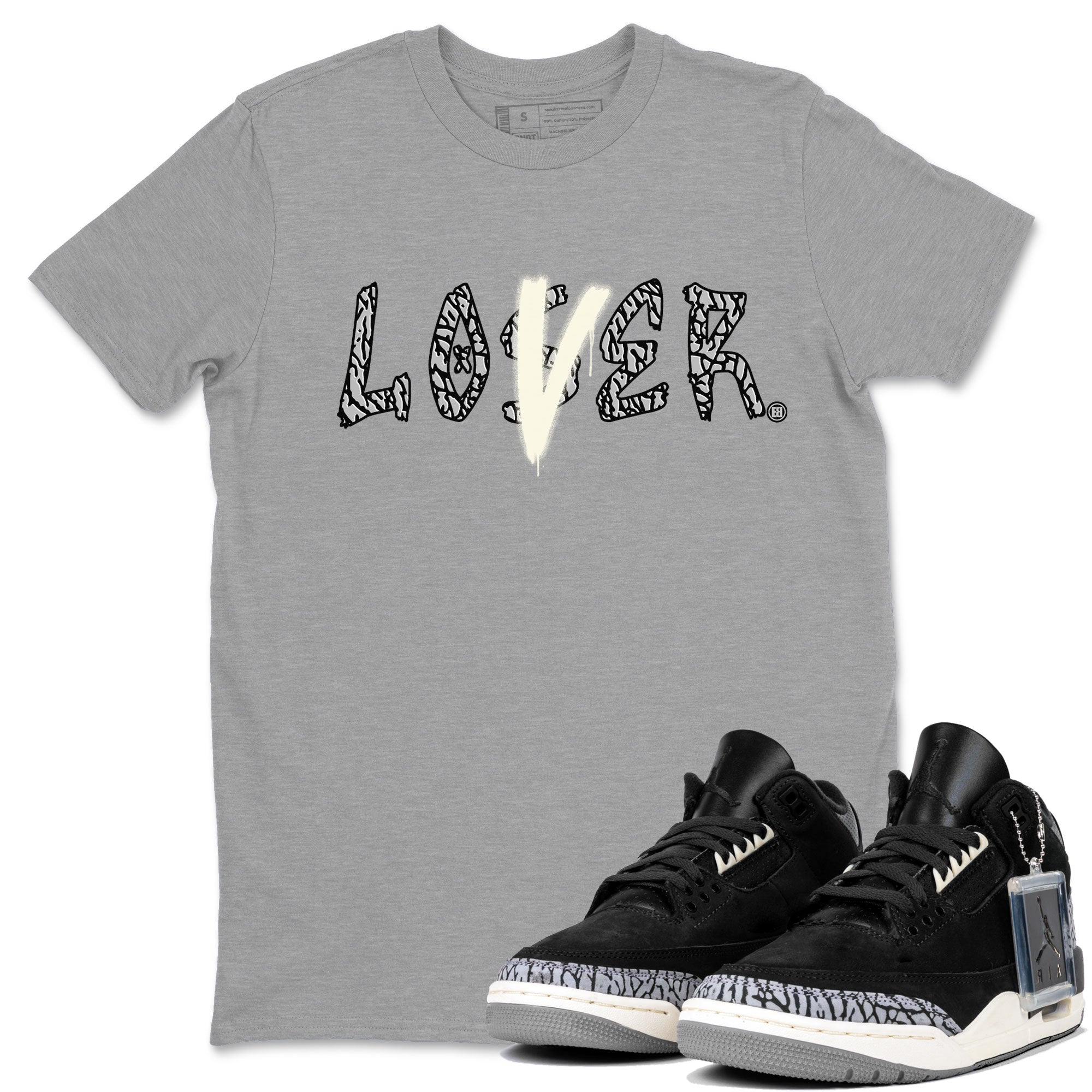 Loser Lover snkmatch Tee - Air Jordan 3 Off Noir