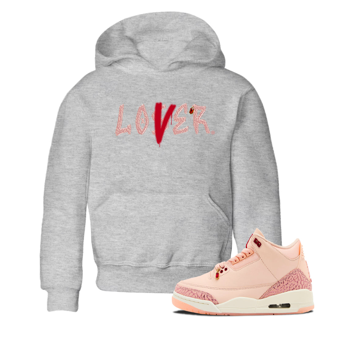 Loser Lover snkmatch Tees Kids - Air Jordan 3 Valentines Day