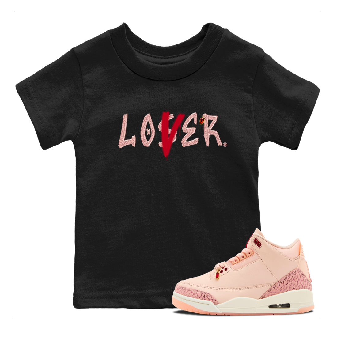 Loser Lover snkmatch Tees Kids - Air Jordan 3 Valentines Day