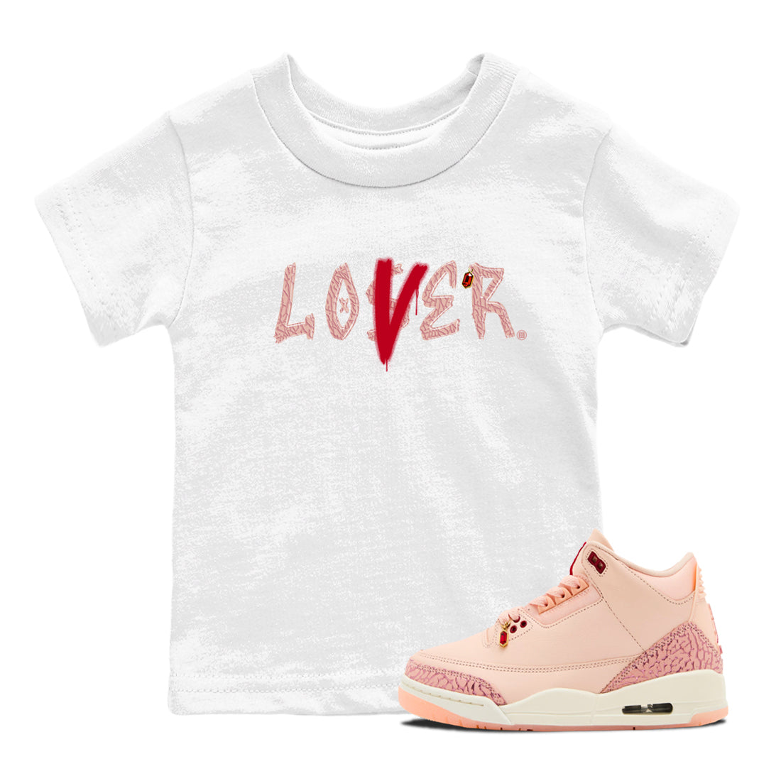 Loser Lover snkmatch Tees Kids - Air Jordan 3 Valentines Day