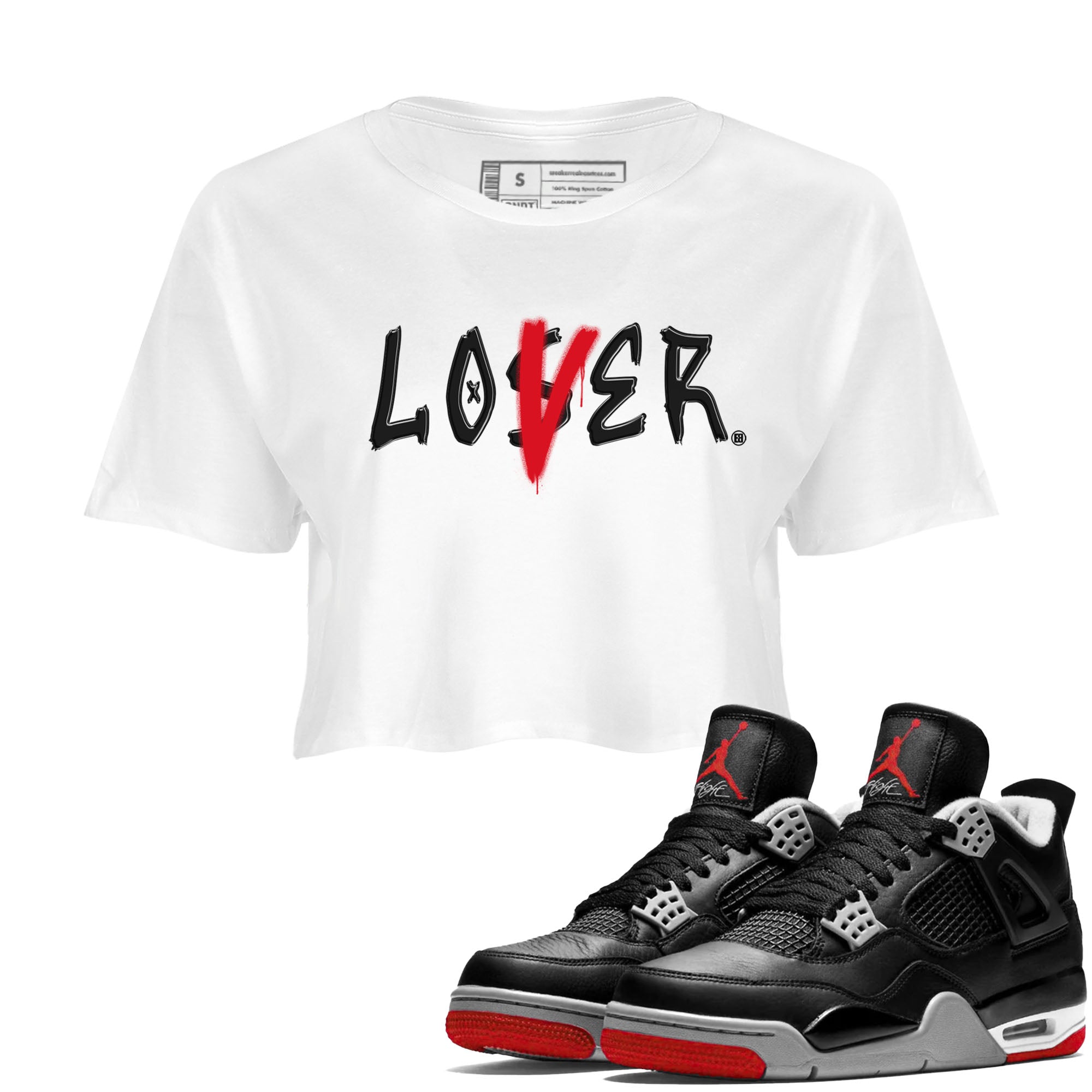 Loser Lover snkmatch Women's Top - Air Jordan 4 Bred Reimagined