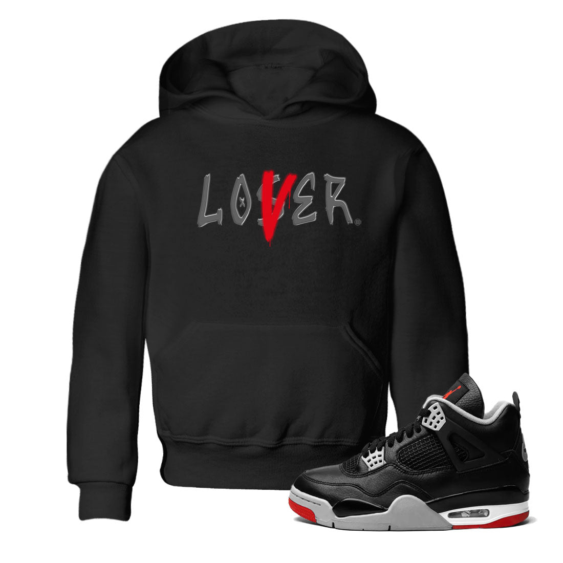 Loser Lover snkmatch Tees Kids - Air Jordan 4 Bred Reimagined