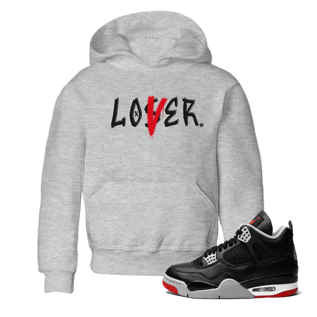 Loser Lover snkmatch Tees Kids - Air Jordan 4 Bred Reimagined