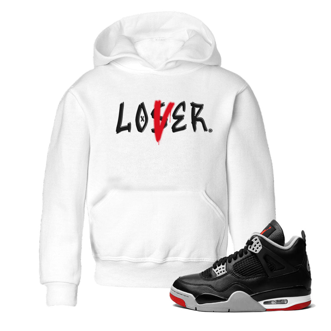 Loser Lover snkmatch Tees Kids - Air Jordan 4 Bred Reimagined