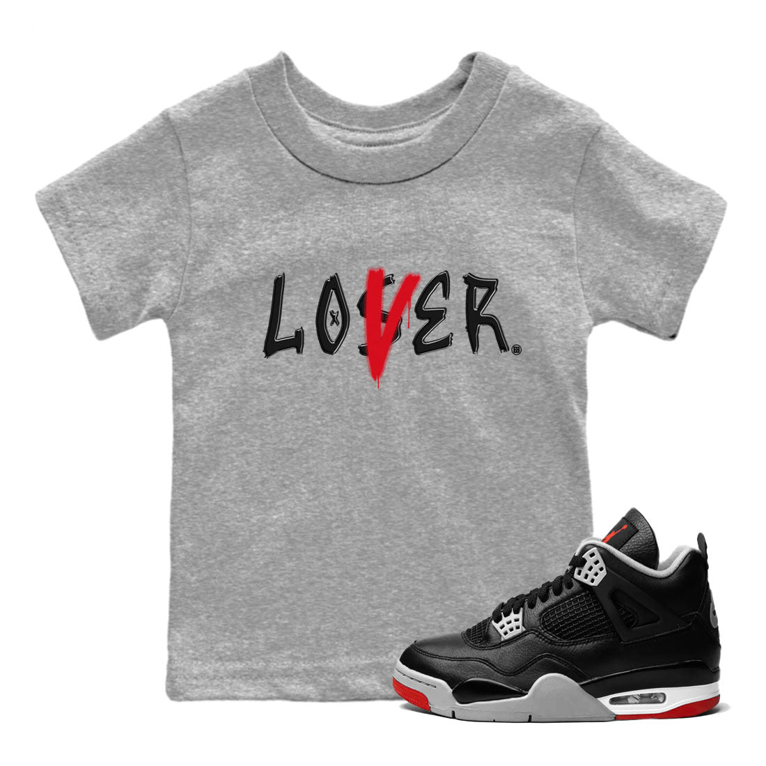 Loser Lover snkmatch Tees Kids - Air Jordan 4 Bred Reimagined