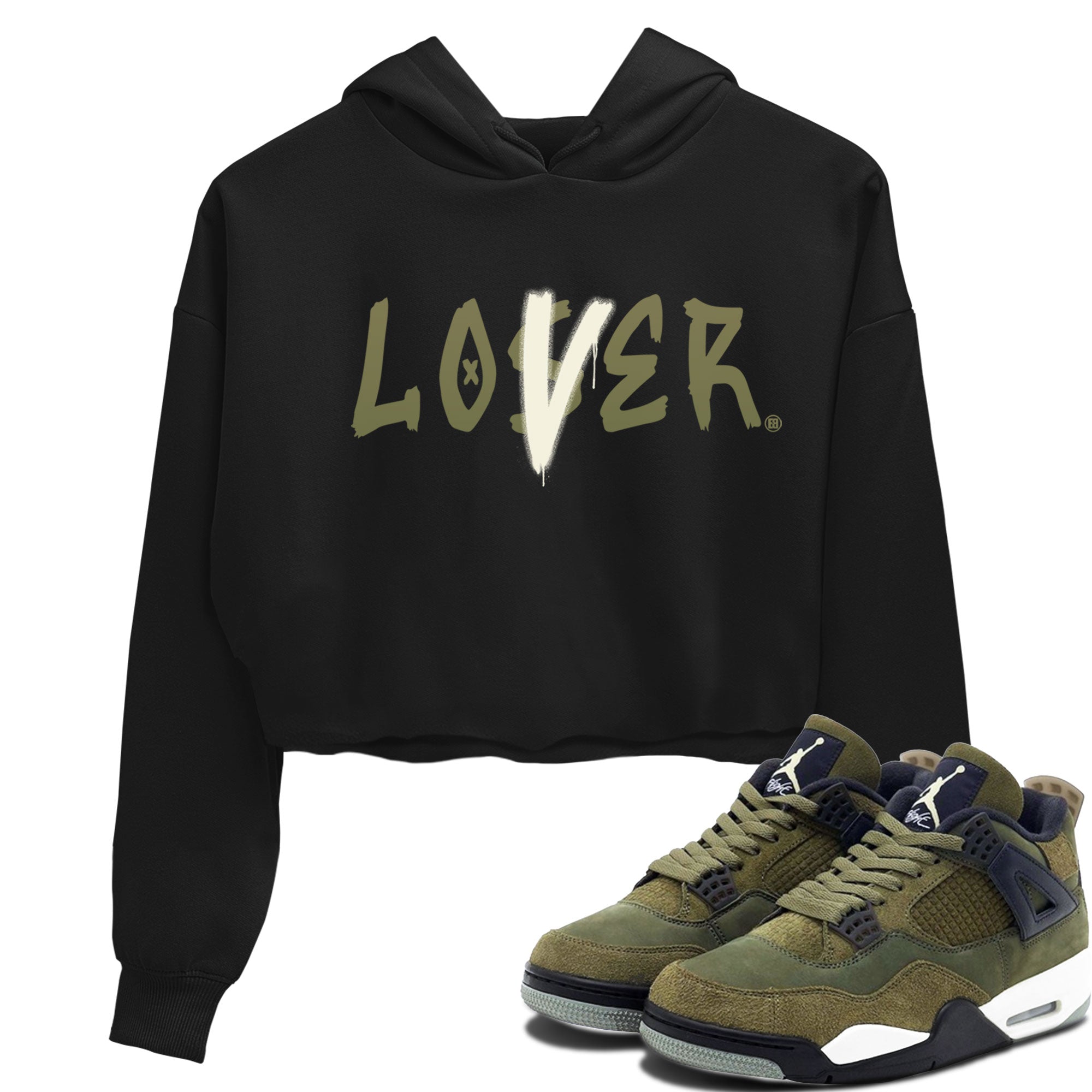 Loser Lover snkmatch Women's Top - Air Jordan 4 Medium Olive