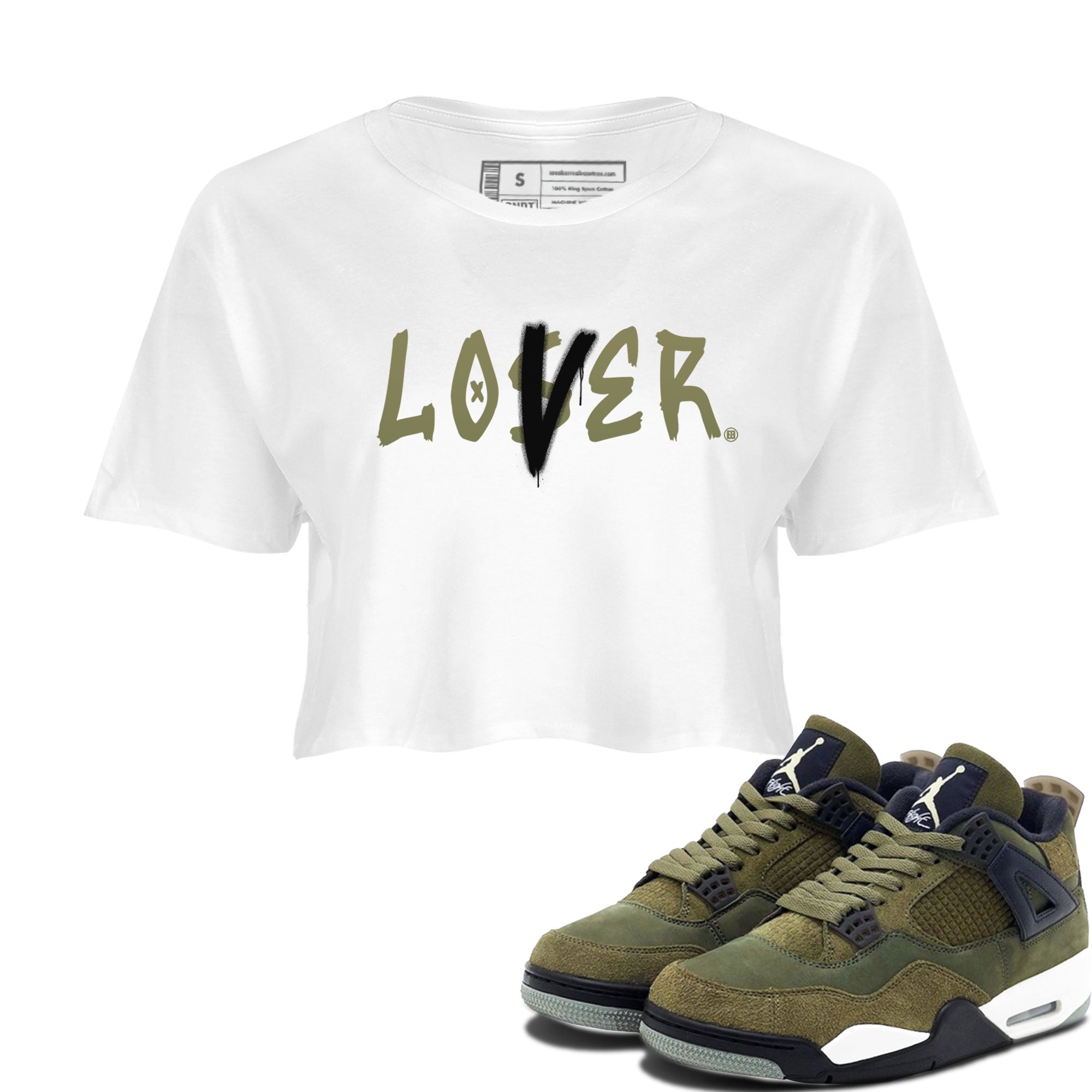 Loser Lover snkmatch Women's Top - Air Jordan 4 Medium Olive