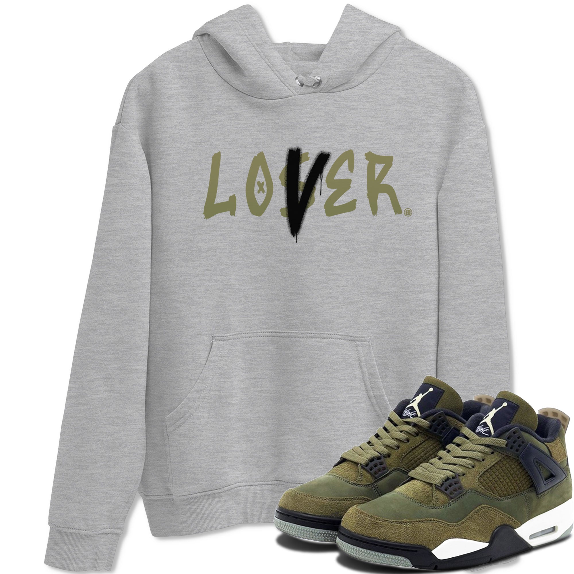 Loser Lover snkmatch Tee - Air Jordan 4 Medium Olive
