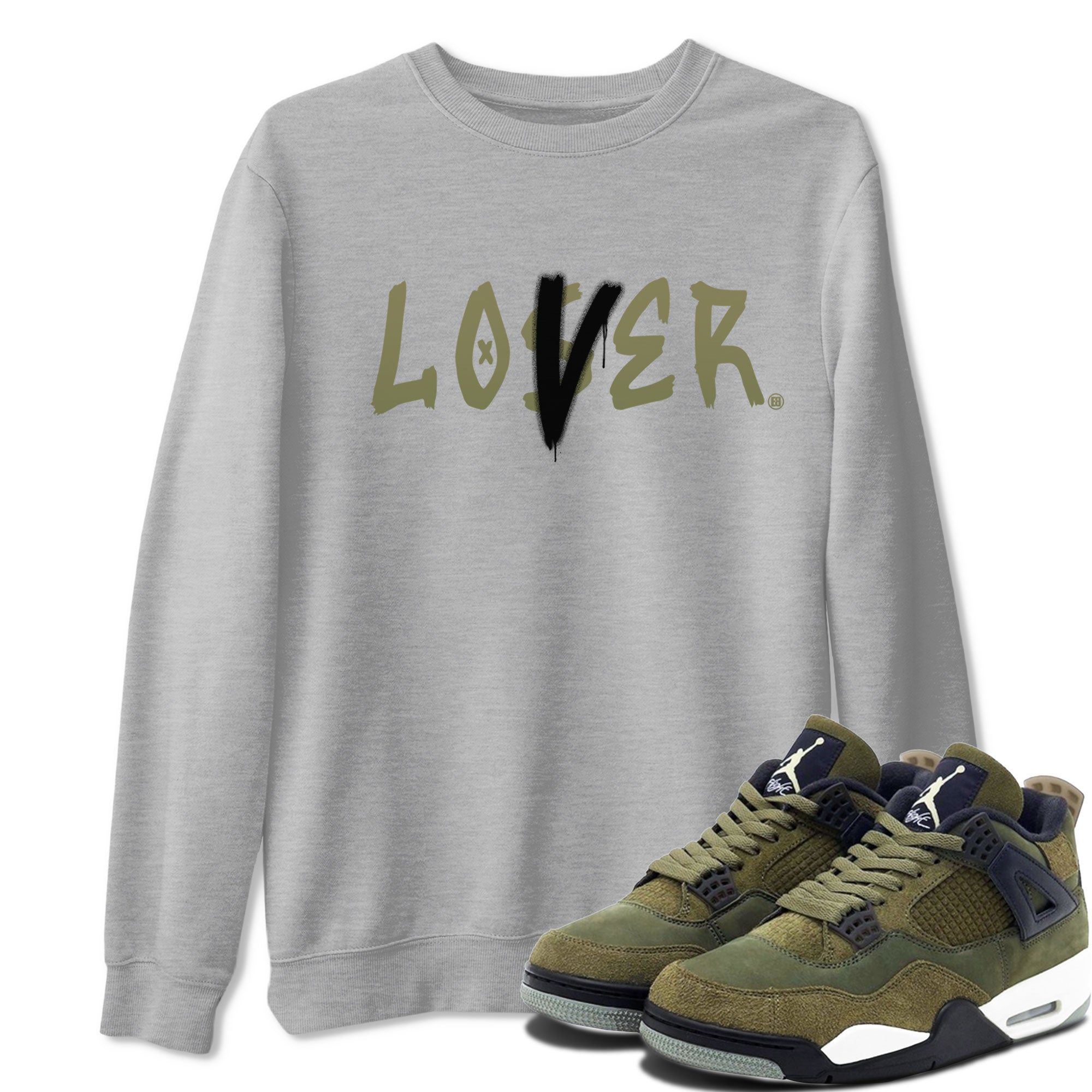 Loser Lover snkmatch Tee - Air Jordan 4 Medium Olive
