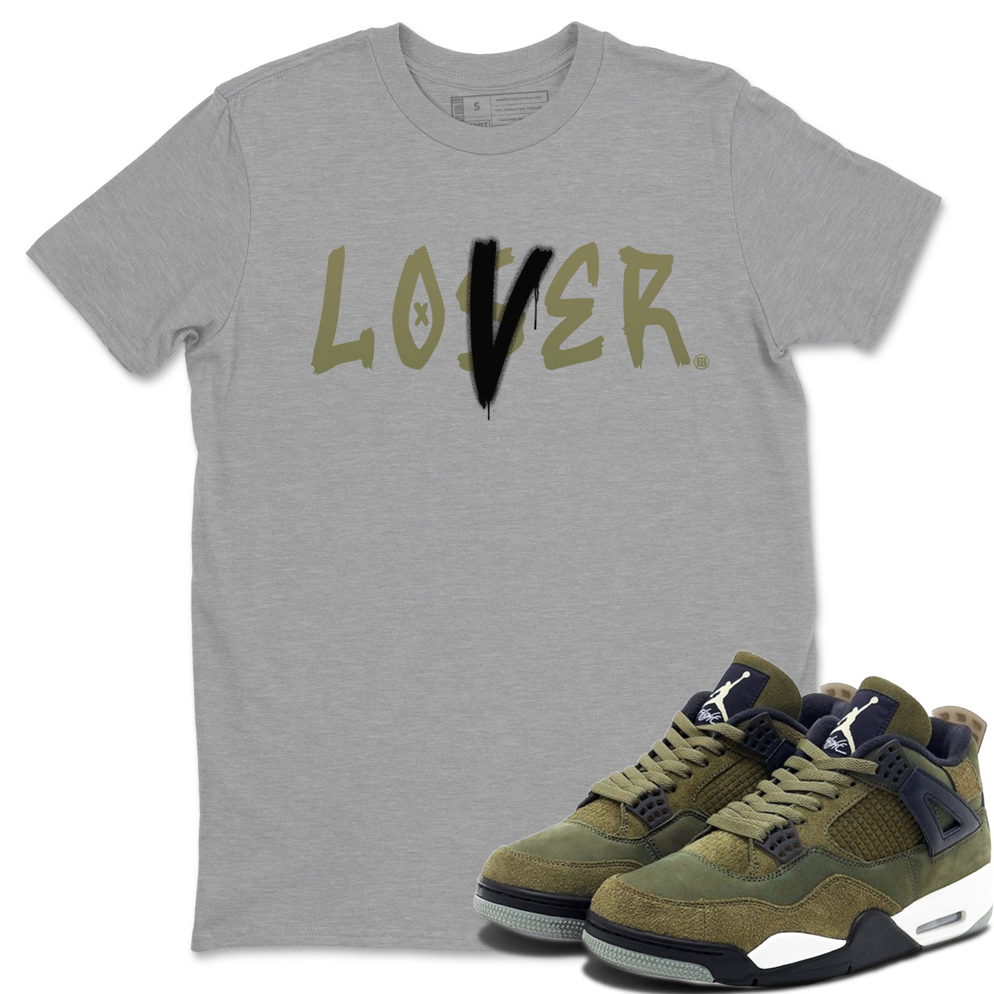 Loser Lover snkmatch Tee - Air Jordan 4 Medium Olive
