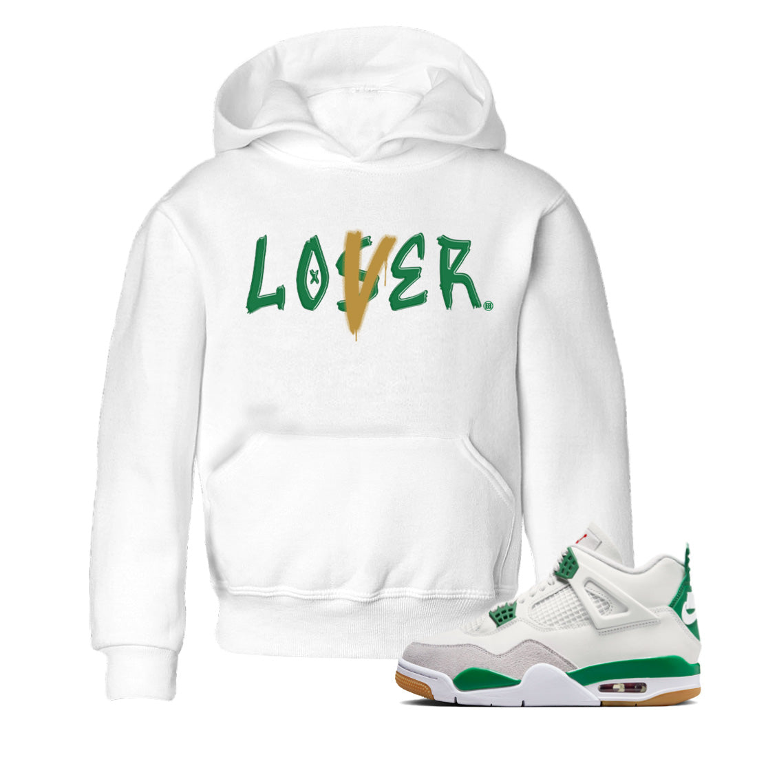 Loser Lover Kids Tops - Air Jordan 4 Pine Green