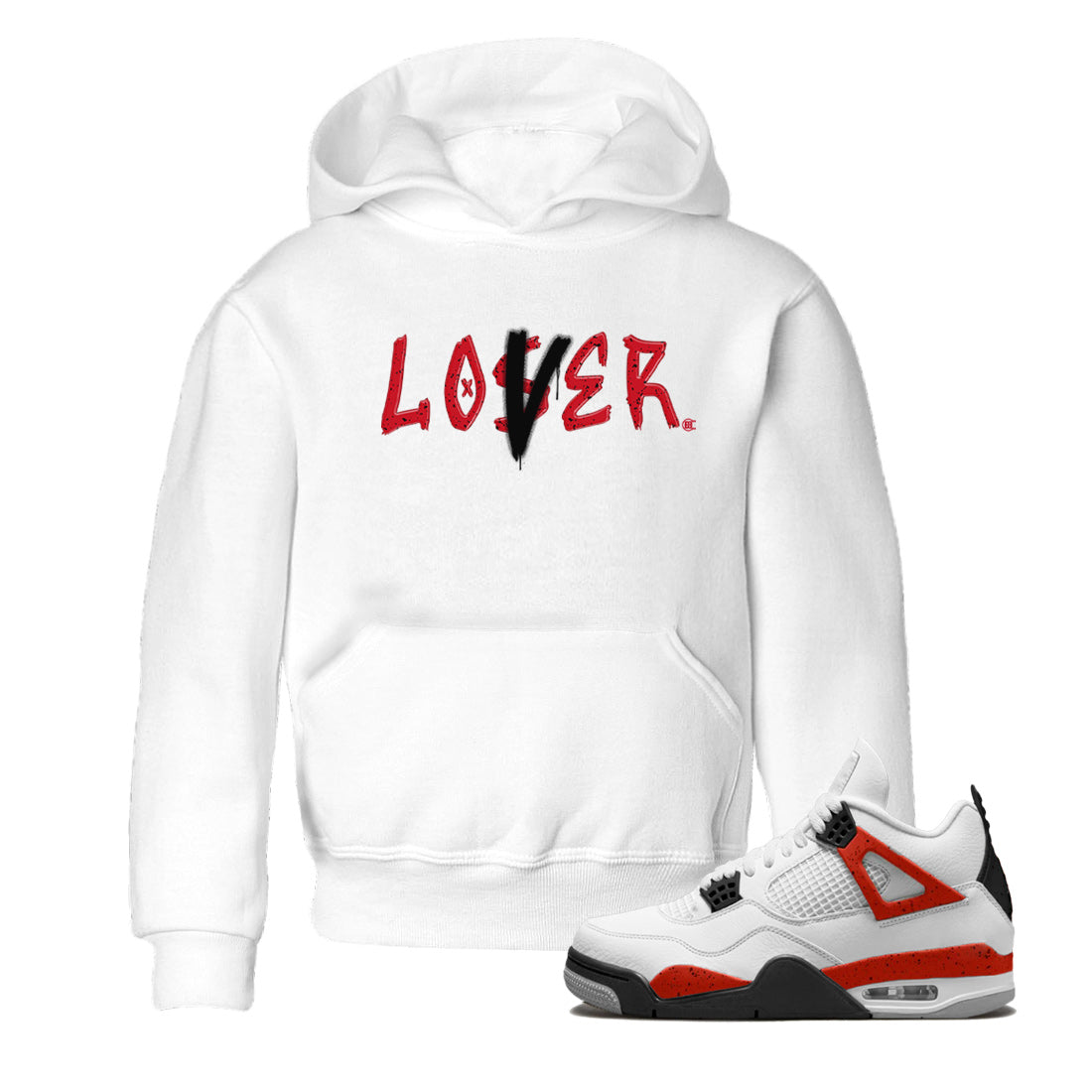 Loser Lover Kids Tops - Air Jordan 4 Red Cement
