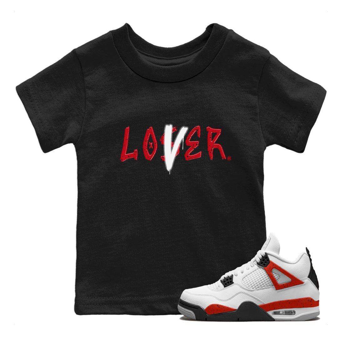 Loser Lover Kids Tops - Air Jordan 4 Red Cement
