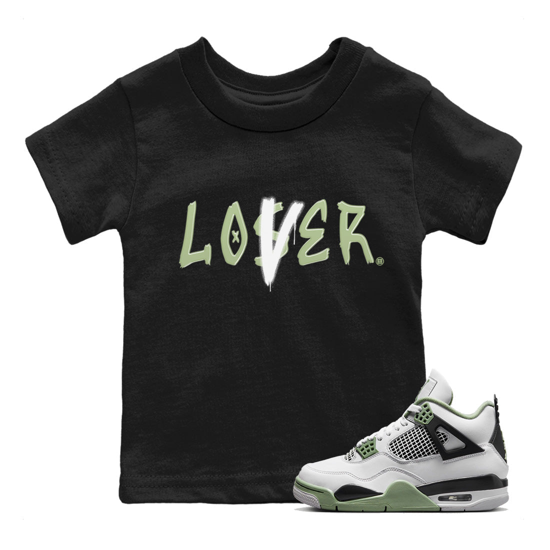 Loser Lover Kids Tops - Air Jordan 4 Seafoam