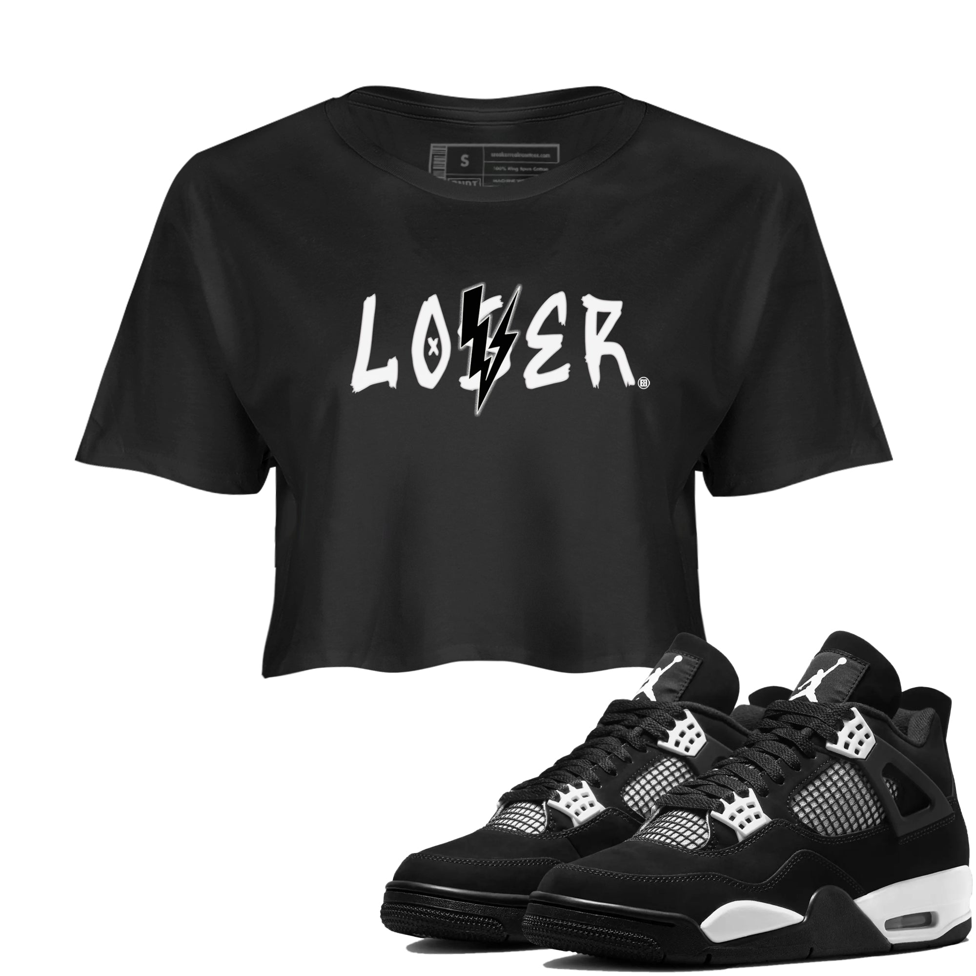 Loser Lover snkmatch Women's Top - Air Jordan 4 White Thunder