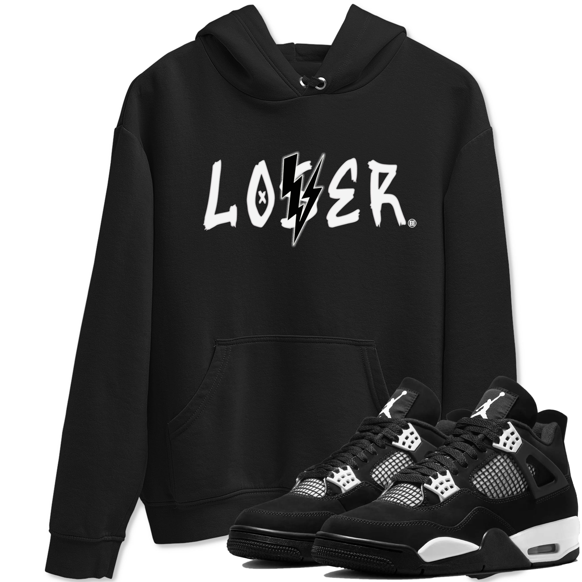Loser Lover snkmatch Tees - Air Jordan 4 White Thunder